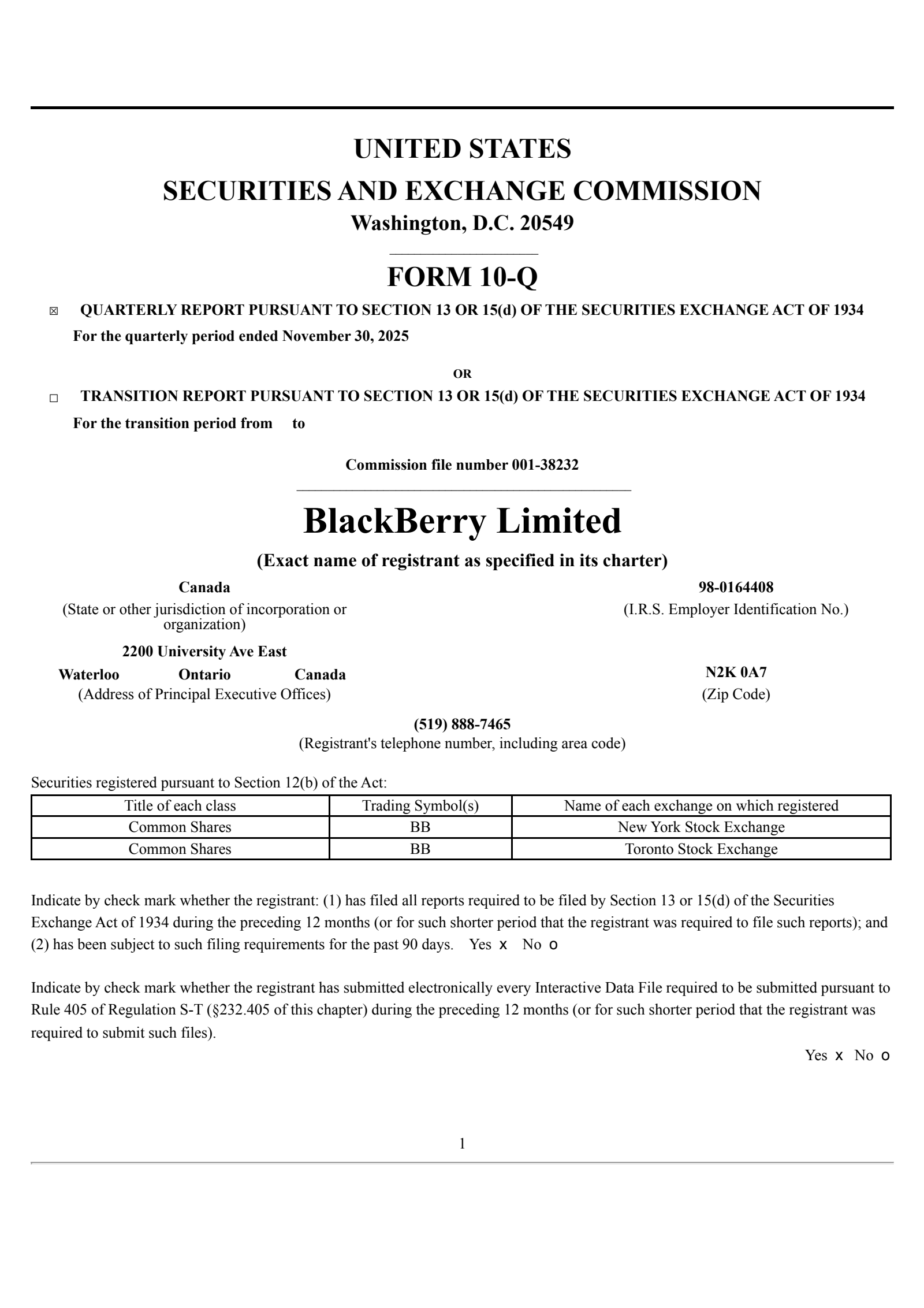 BlackBerry's Q3 2026 Quarterly Report