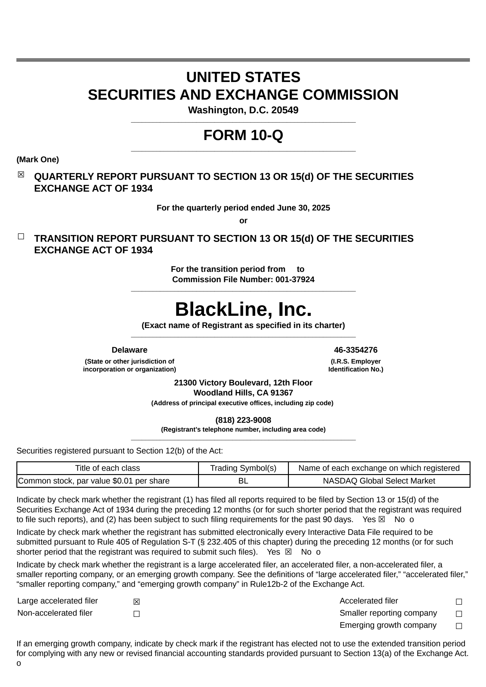 BlackLine's Q2 2025 Quarterly report
