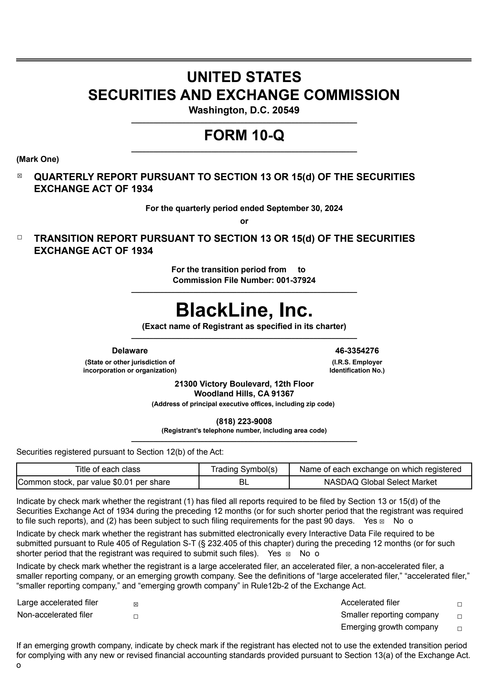BlackLine's Q3 2024 Quarterly report