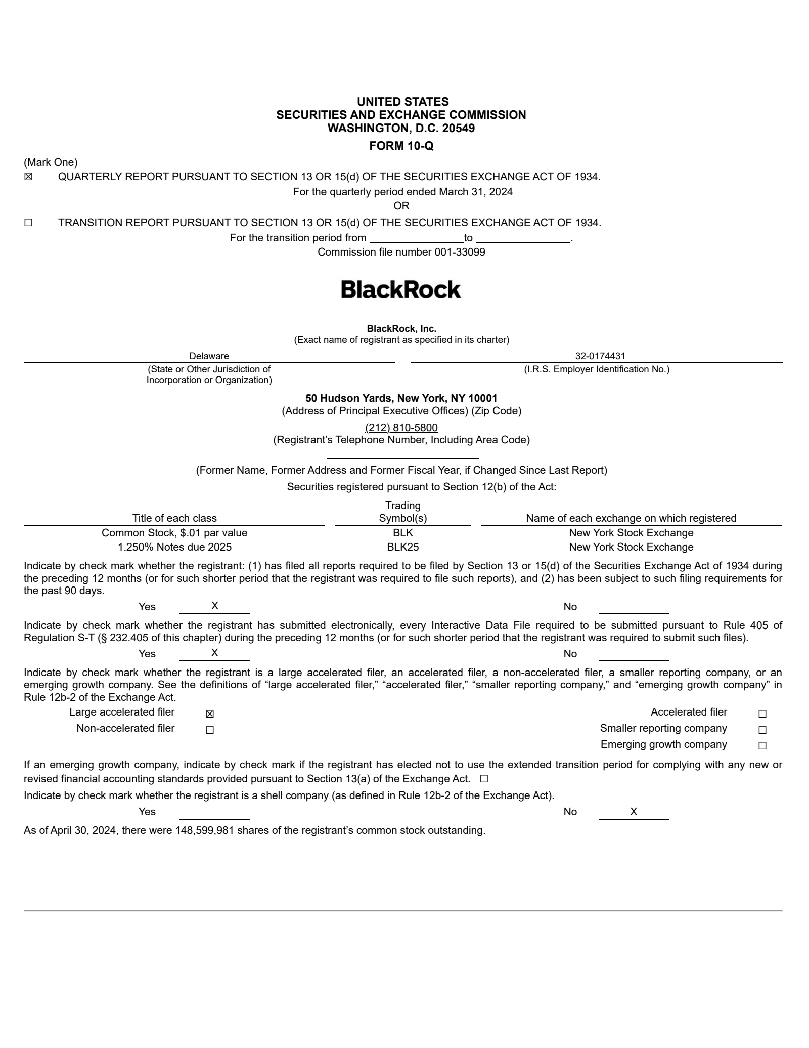 BlackRock's Q1 2024 Quarterly report