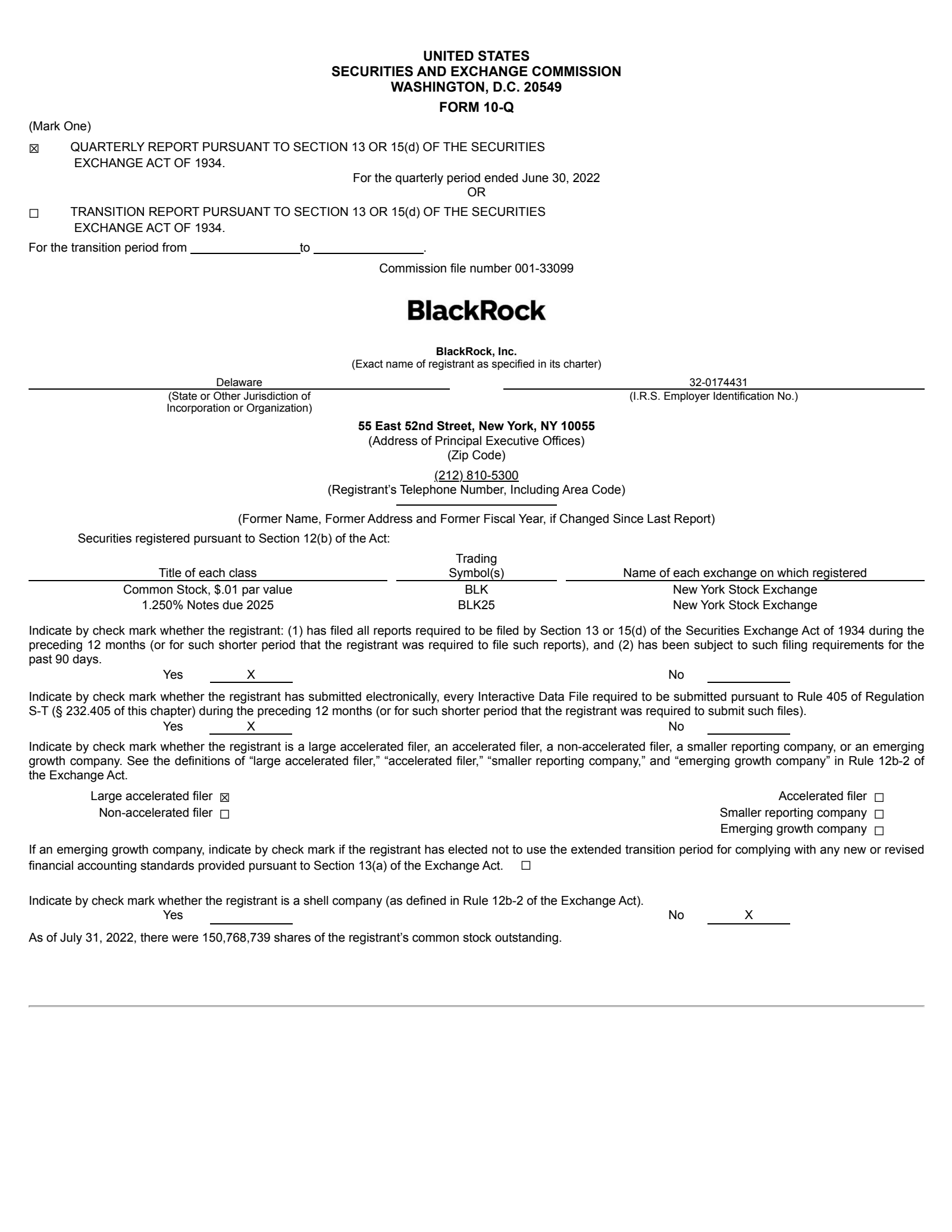 BlackRock's Q2 2022 Quarterly report