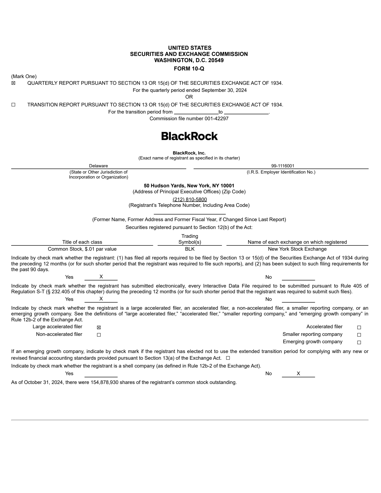 BlackRock's Q3 2024 Quarterly report