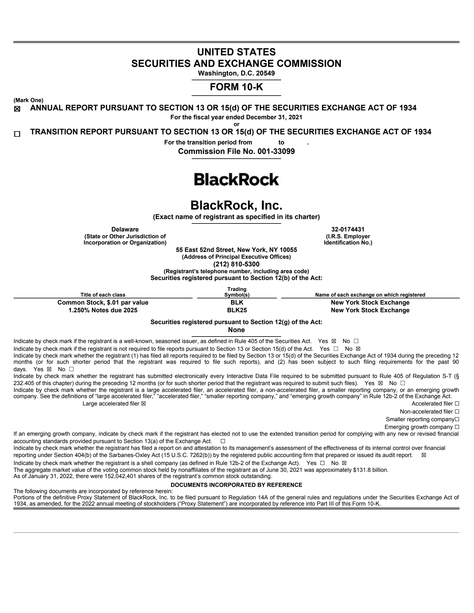BlackRock's Q4 2021 Annual report