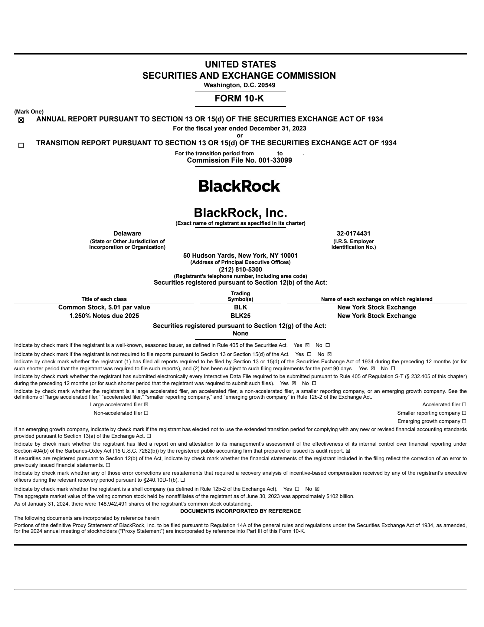 BlackRock's Q4 2023 & Acquisition Annual report