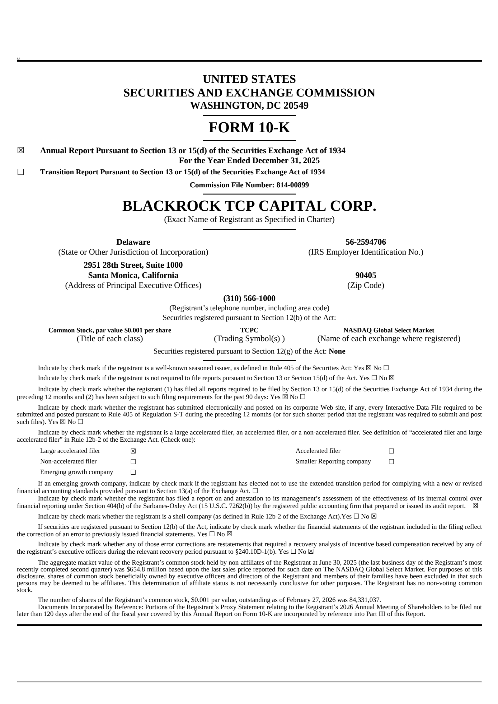 TCPC Q4 2025 Earnings Report on 2/27/2026