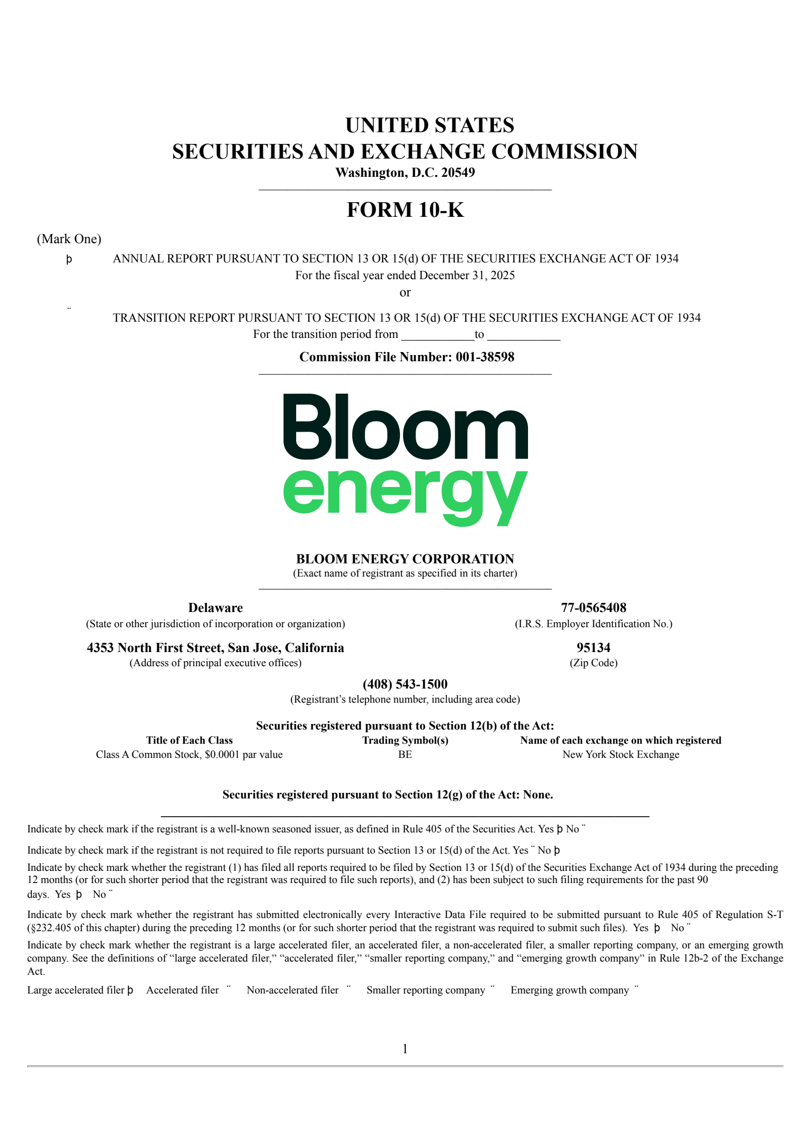 Bloom Energy's Q4 2025 Annual report