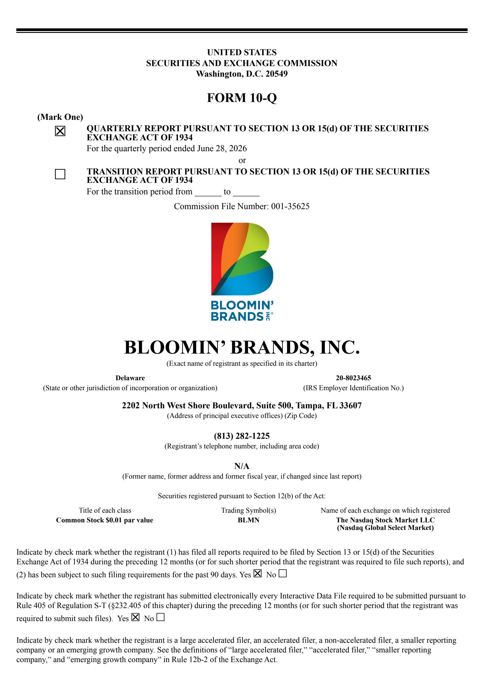 Bloomin' Brands' Q2 2026 Quarterly report