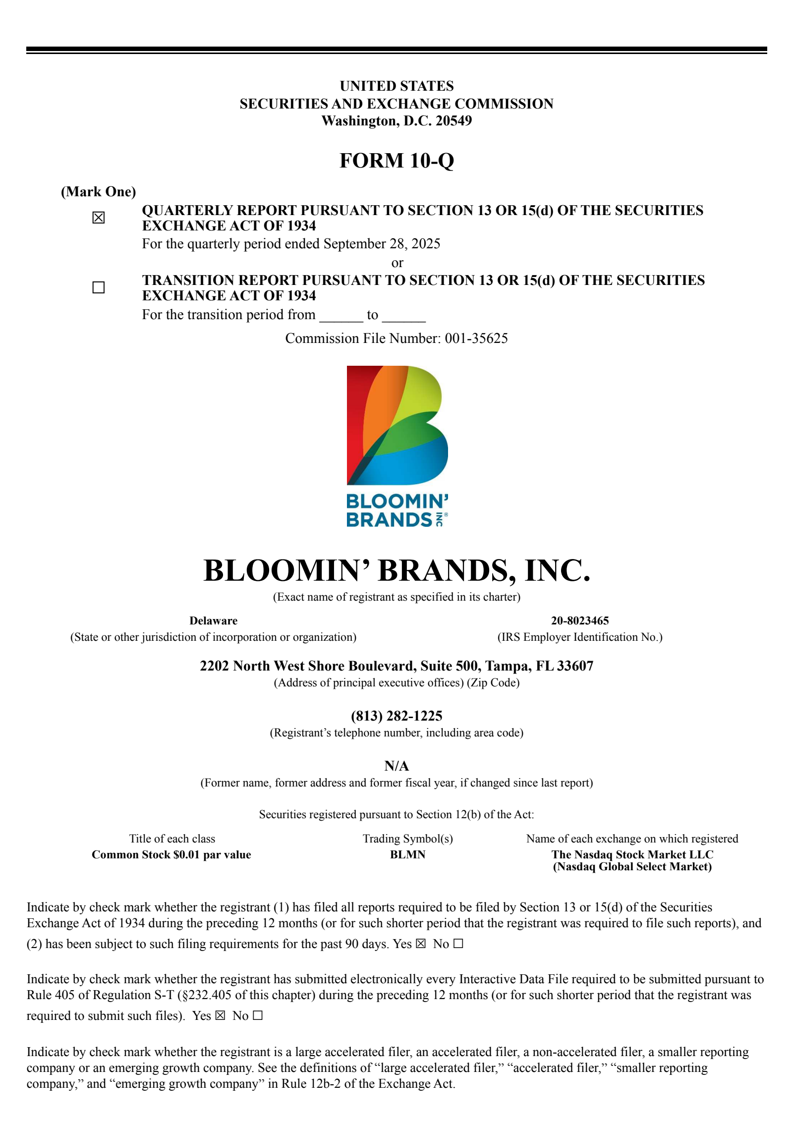 Bloomin' Brands' Q3 2025 Quarterly Report