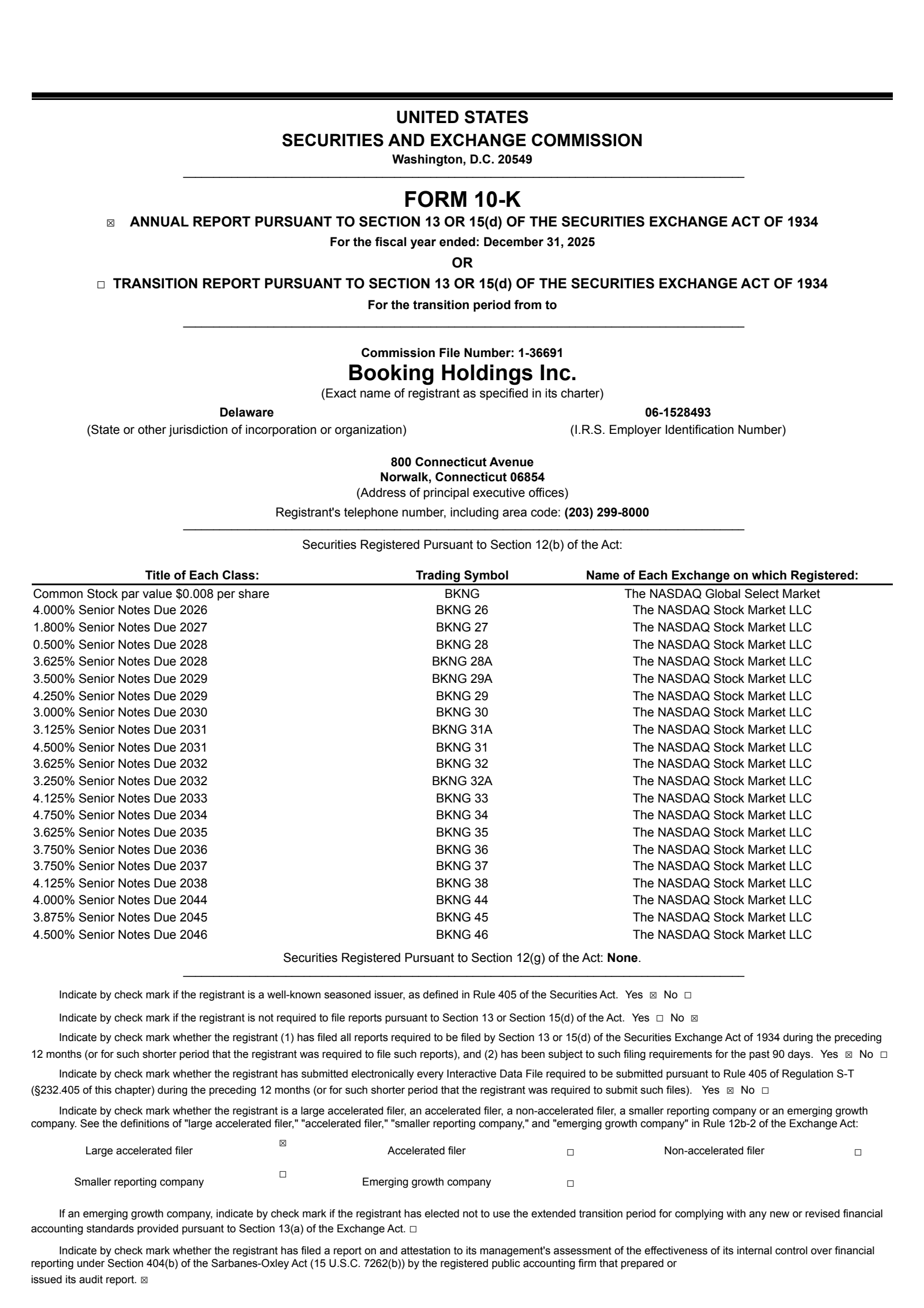 Booking's Q4 2025 Annual report