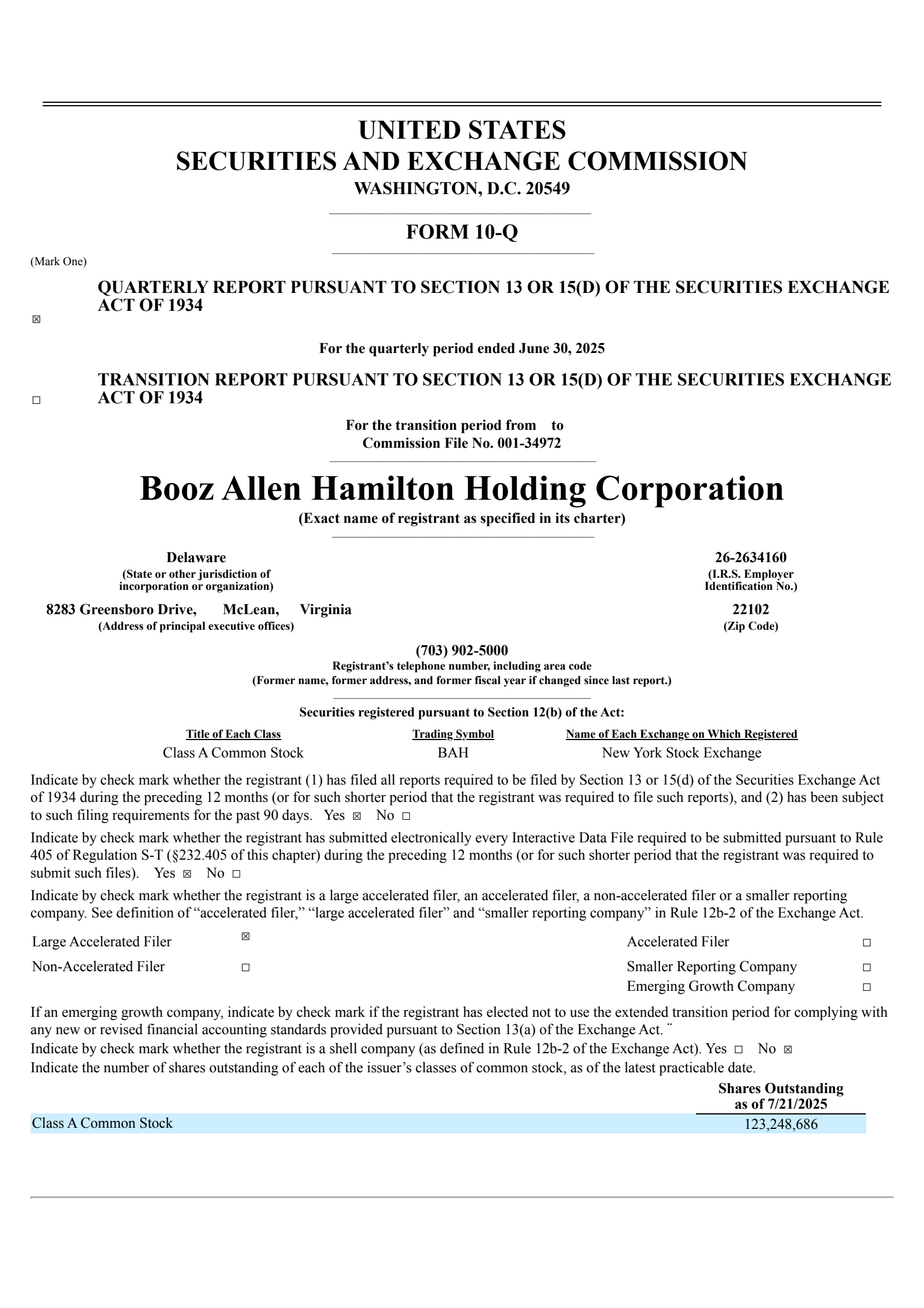 Booz Allen Hamilton's Q1 2026 Quarterly report