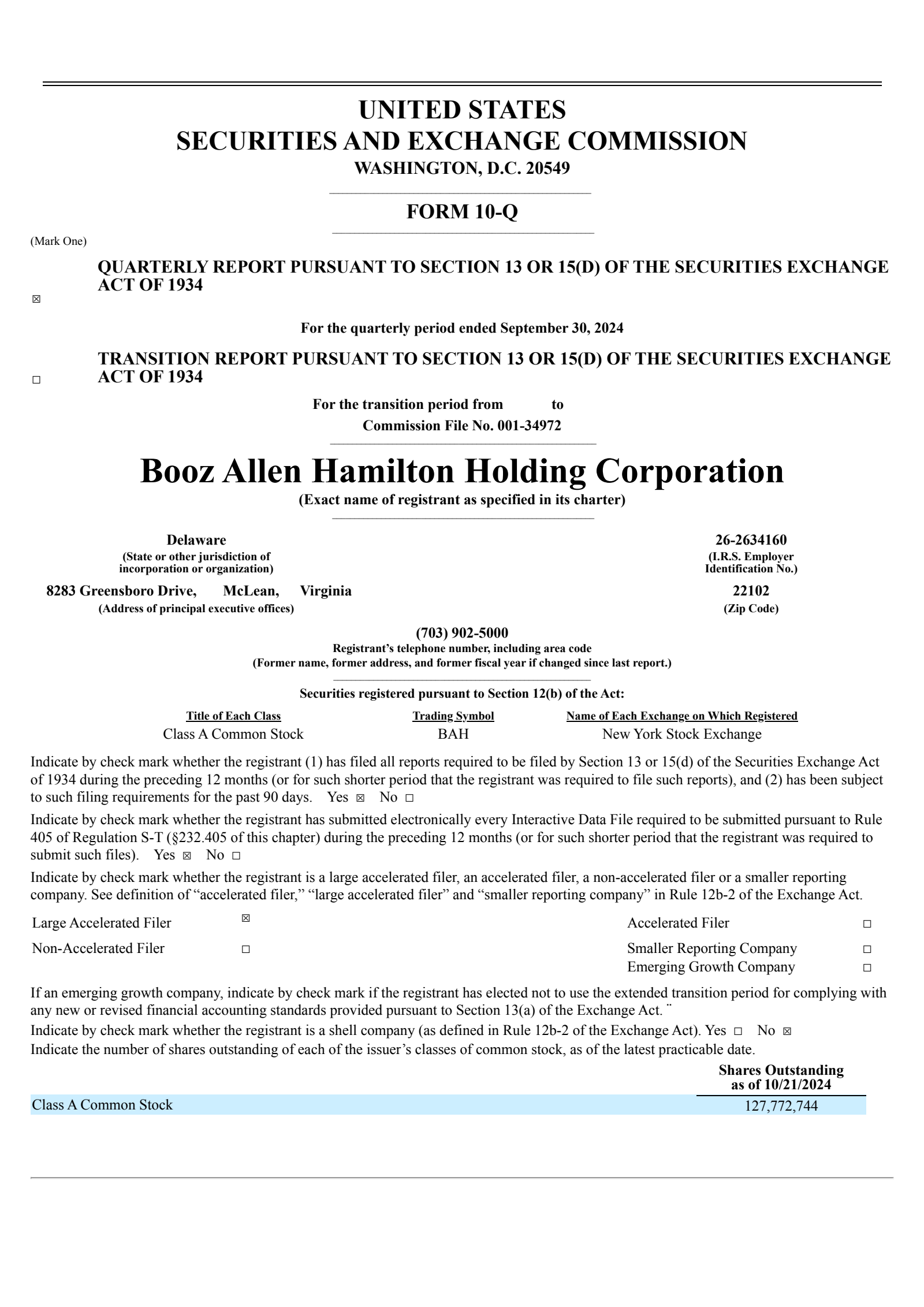 Booz Allen Hamilton's Q2 2025 Quarterly report