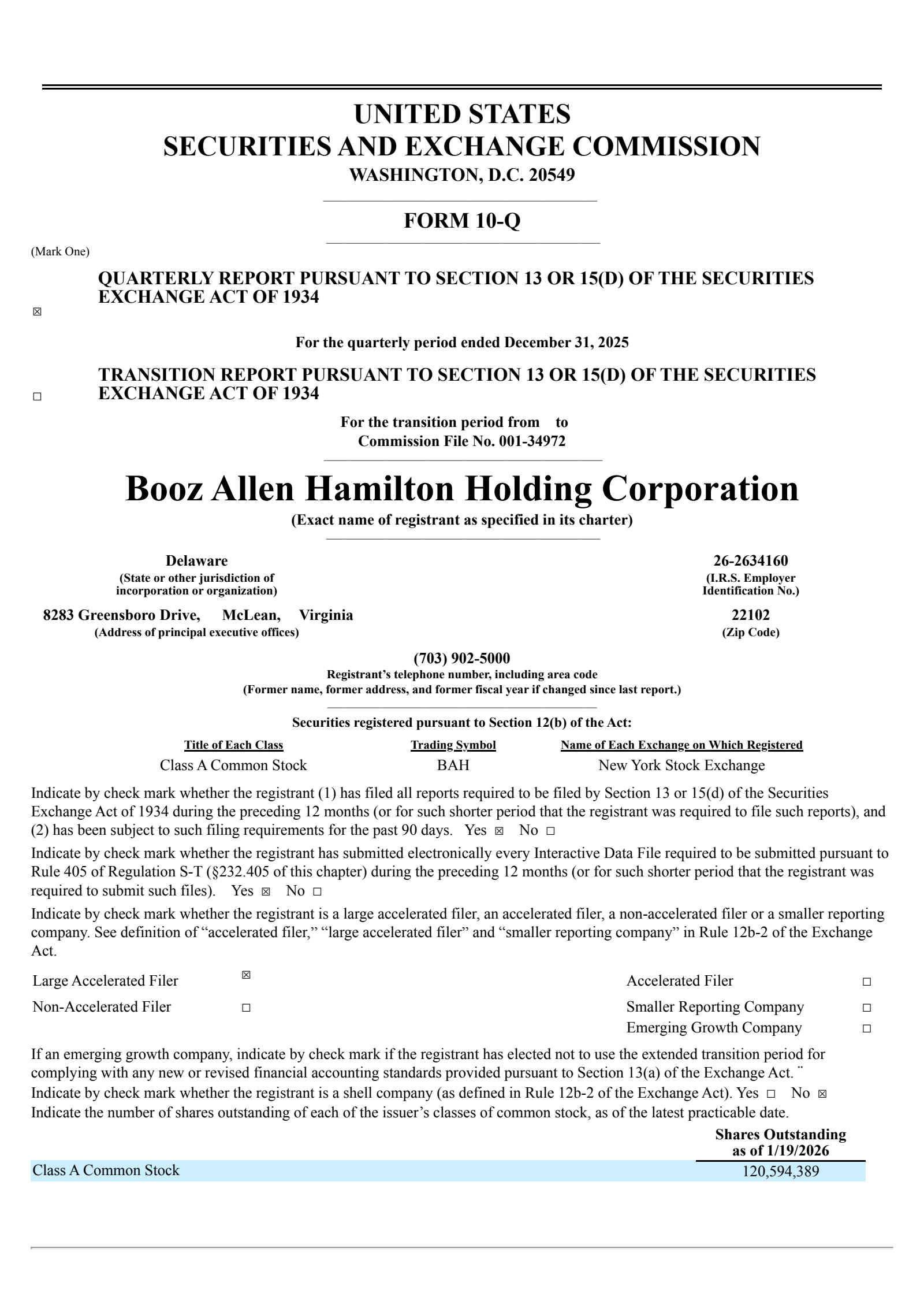 Booz Allen Hamilton's Q3 2026 Quarterly report
