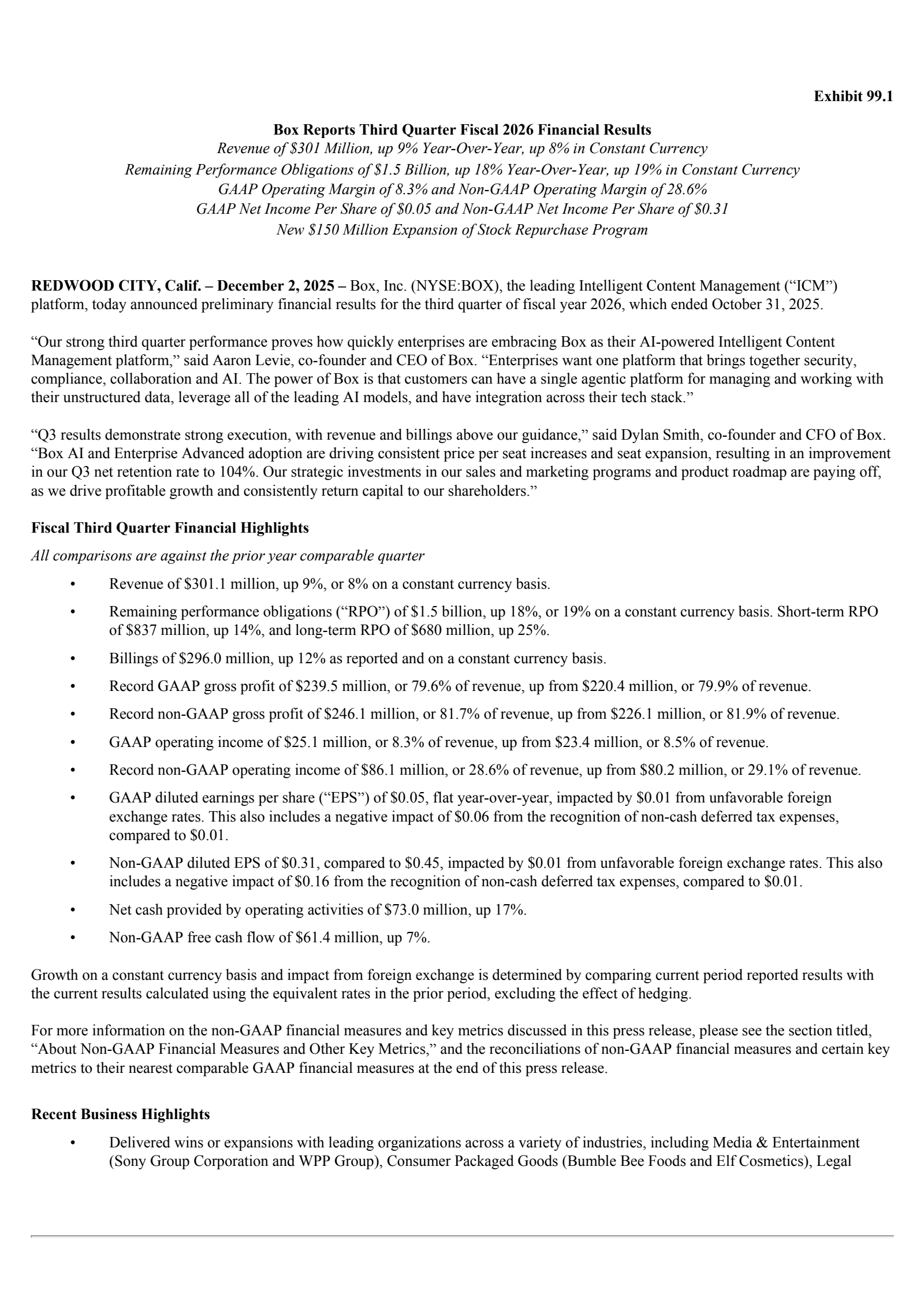 BOX's Q3 2026 Earnings Release