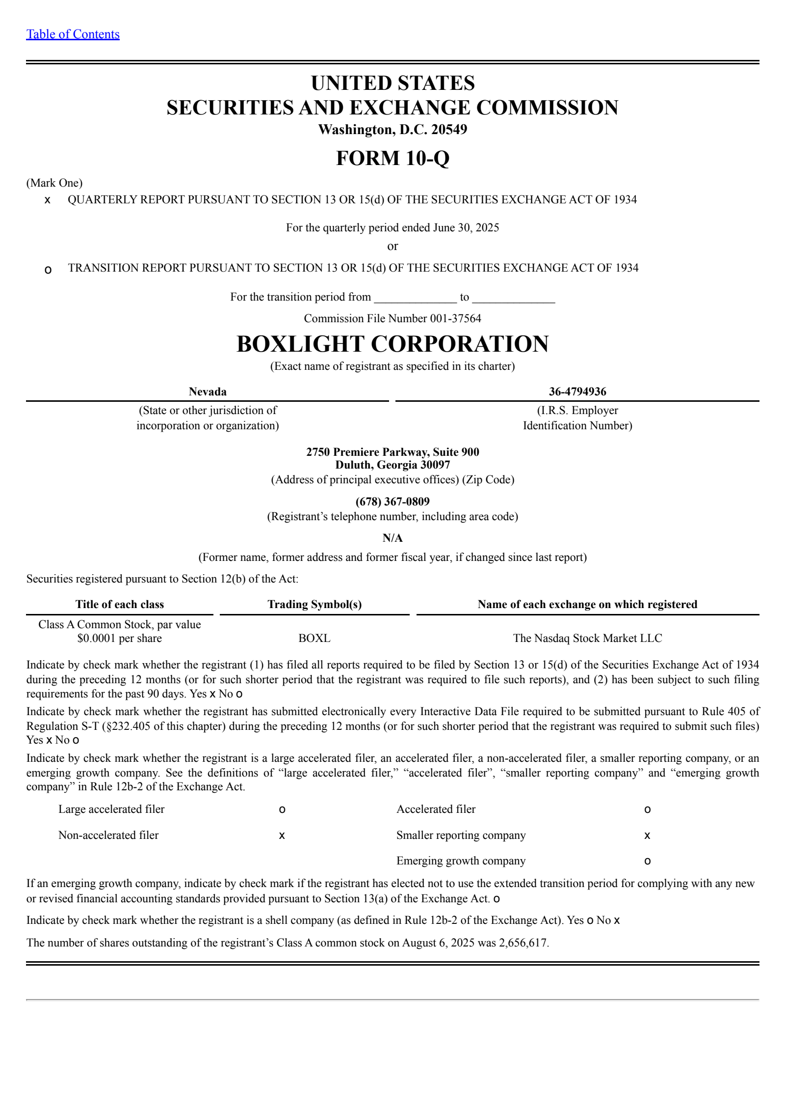 Boxlight's Q2 2025 Quarterly report