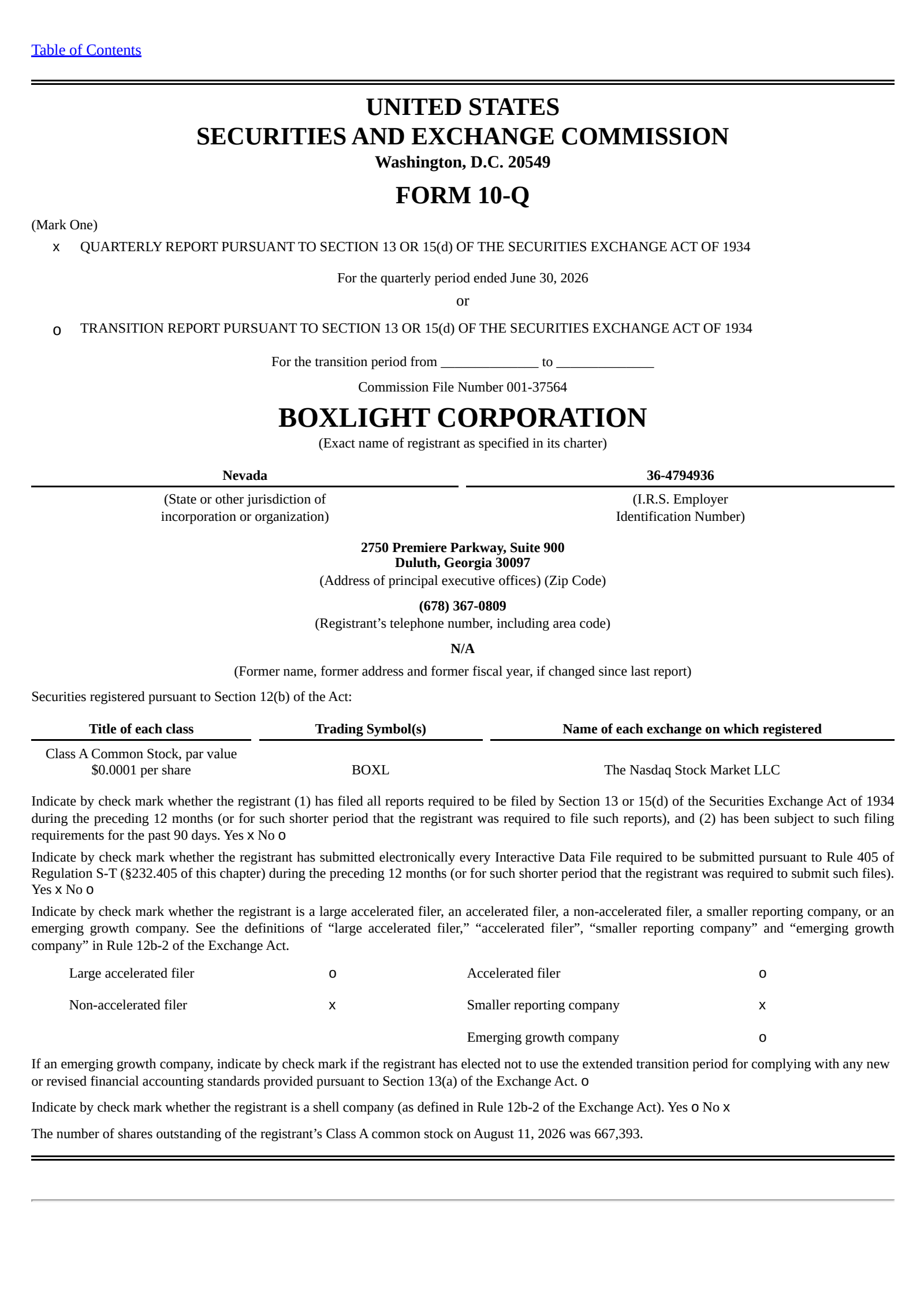 Boxlight's Q2 2026 Quarterly report