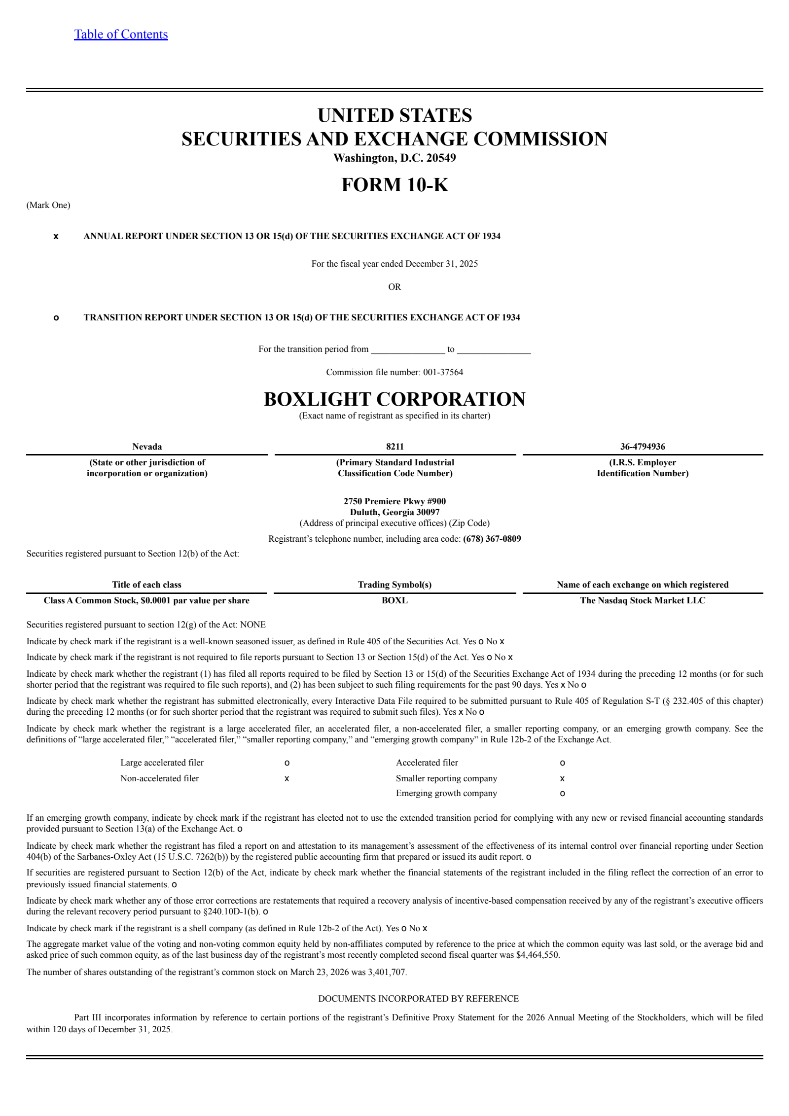 Boxlight's Q4 2025 Annual report