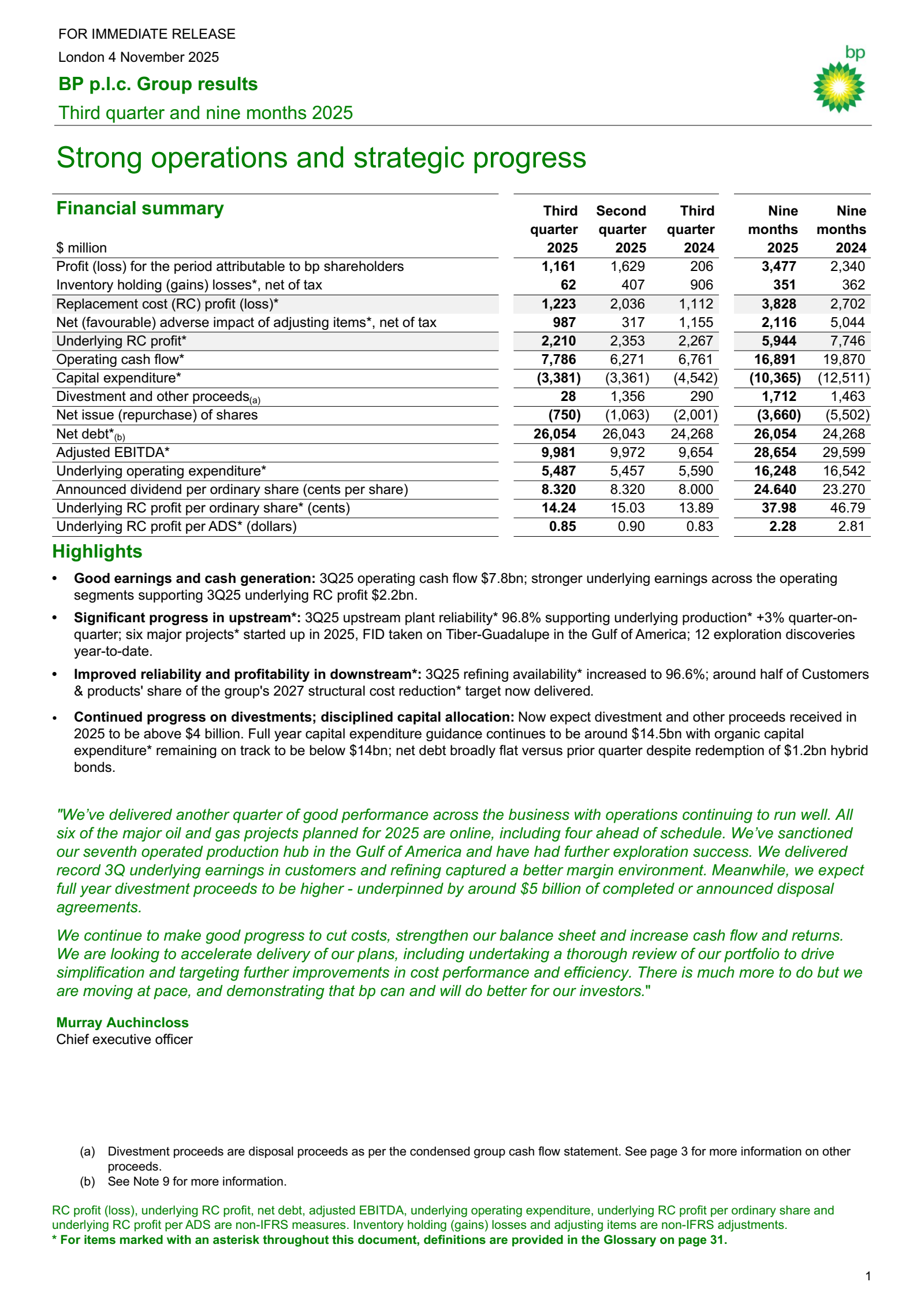 BP's Q3 2025 Interim Report
