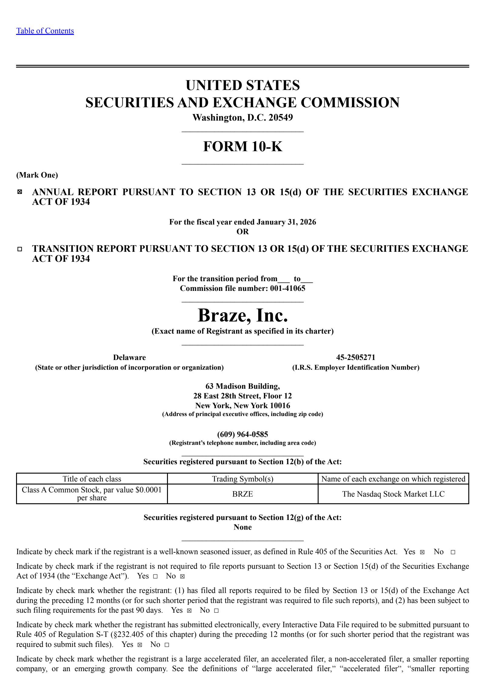 Braze's Q4 2026 Annual report