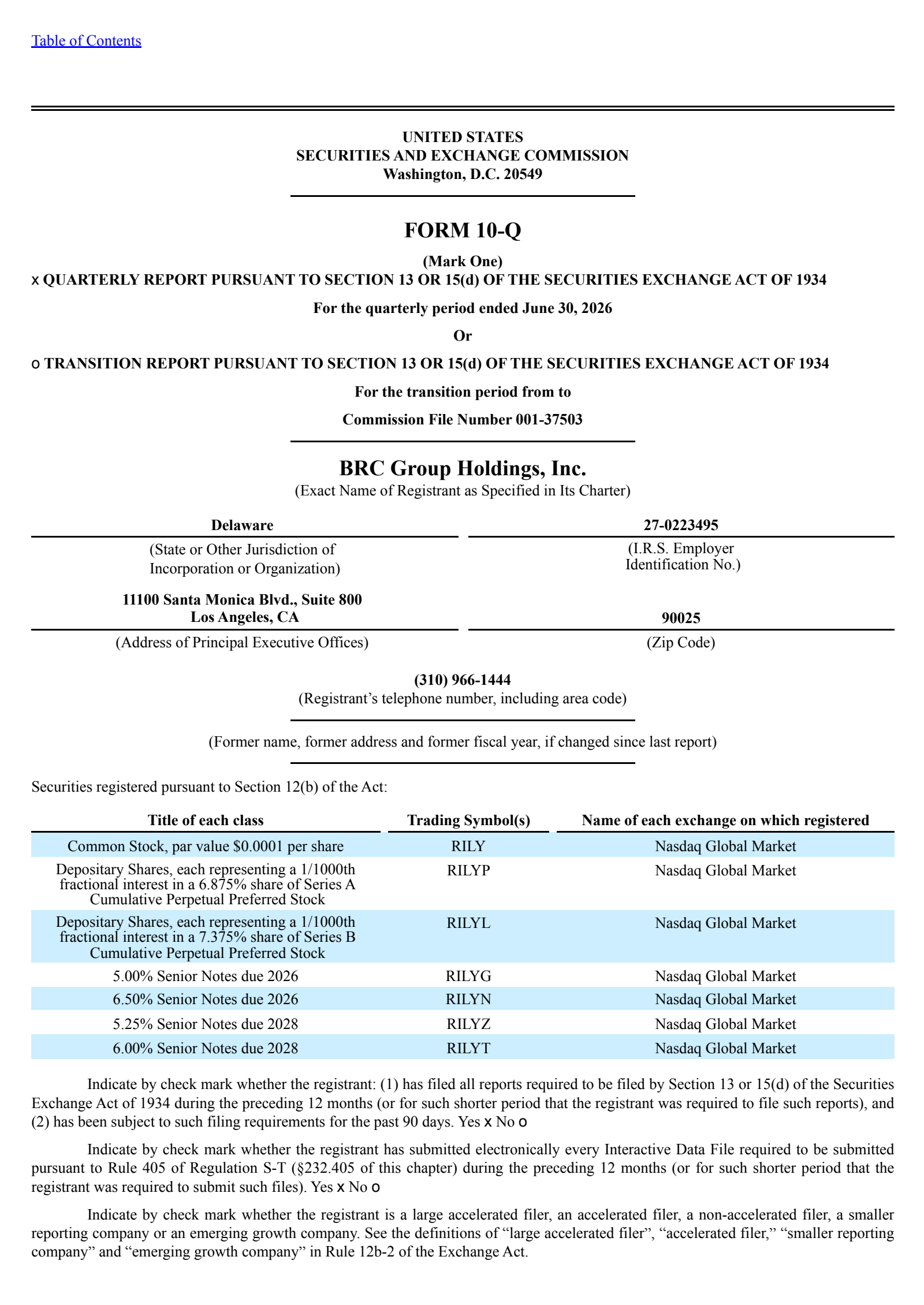 B. Riley Financial's Q2 2026 Quarterly report