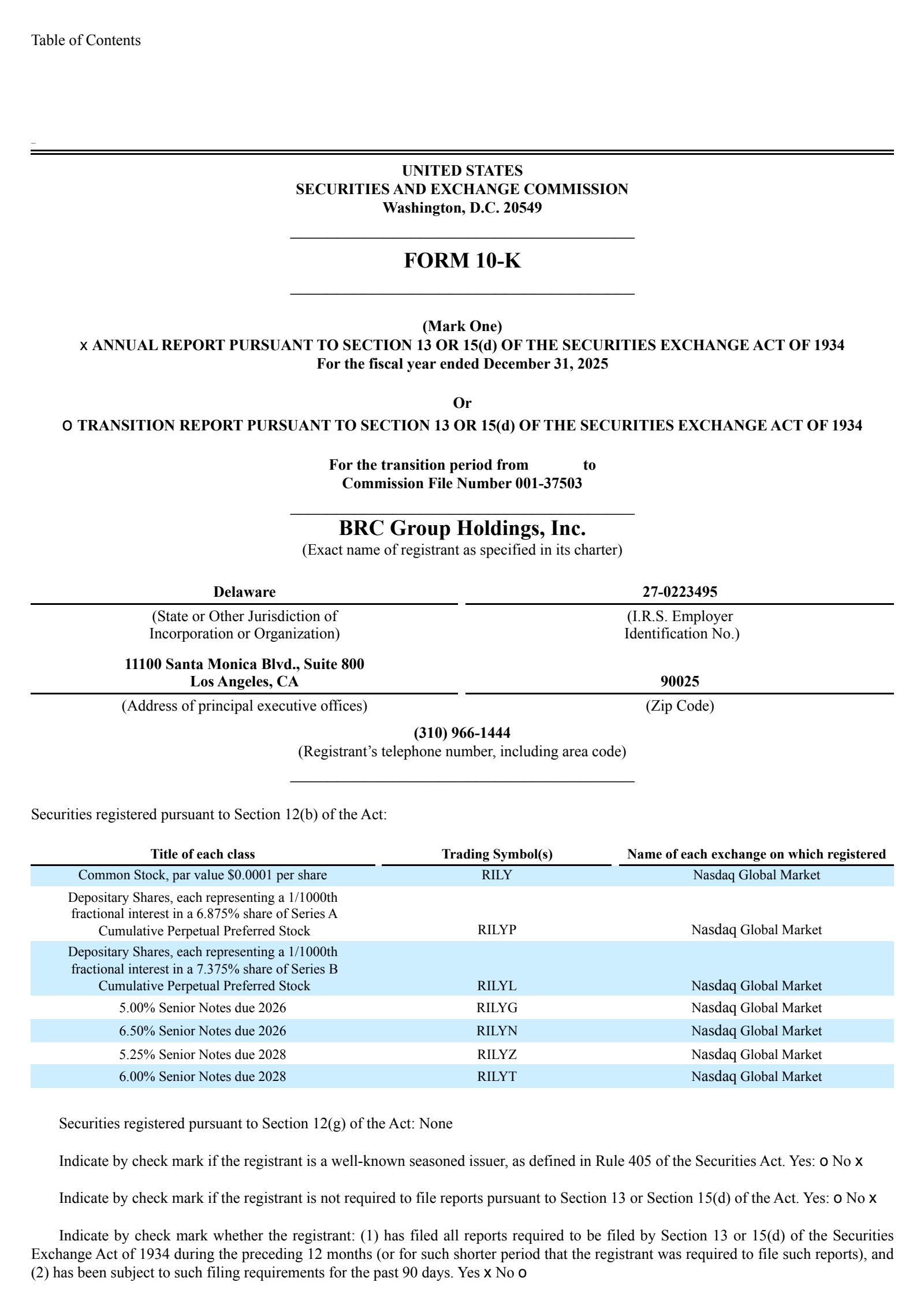B. Riley Financial's Q4 2025 Annual report