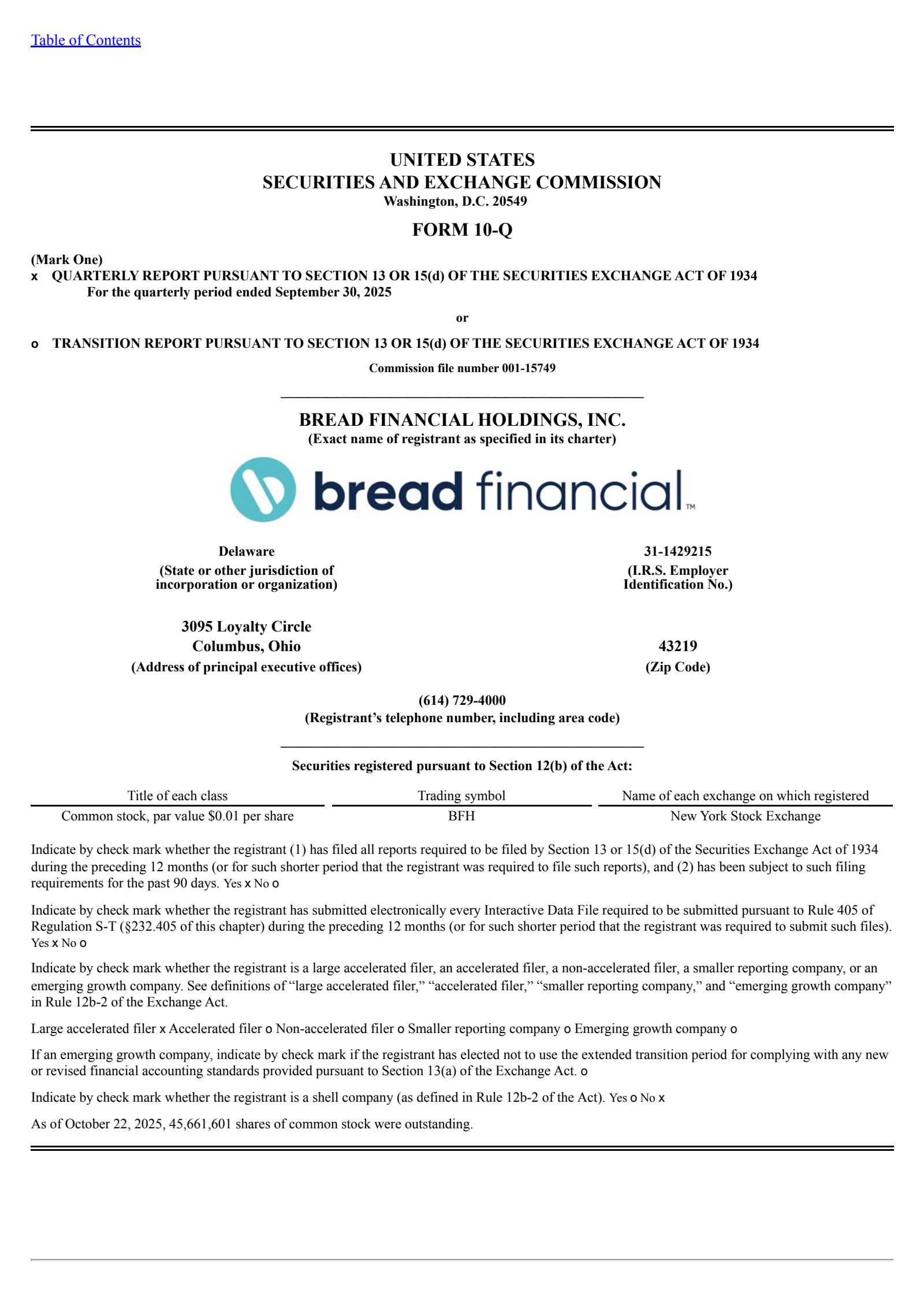 Bread Financial's Q3 2025 Quarterly Report
