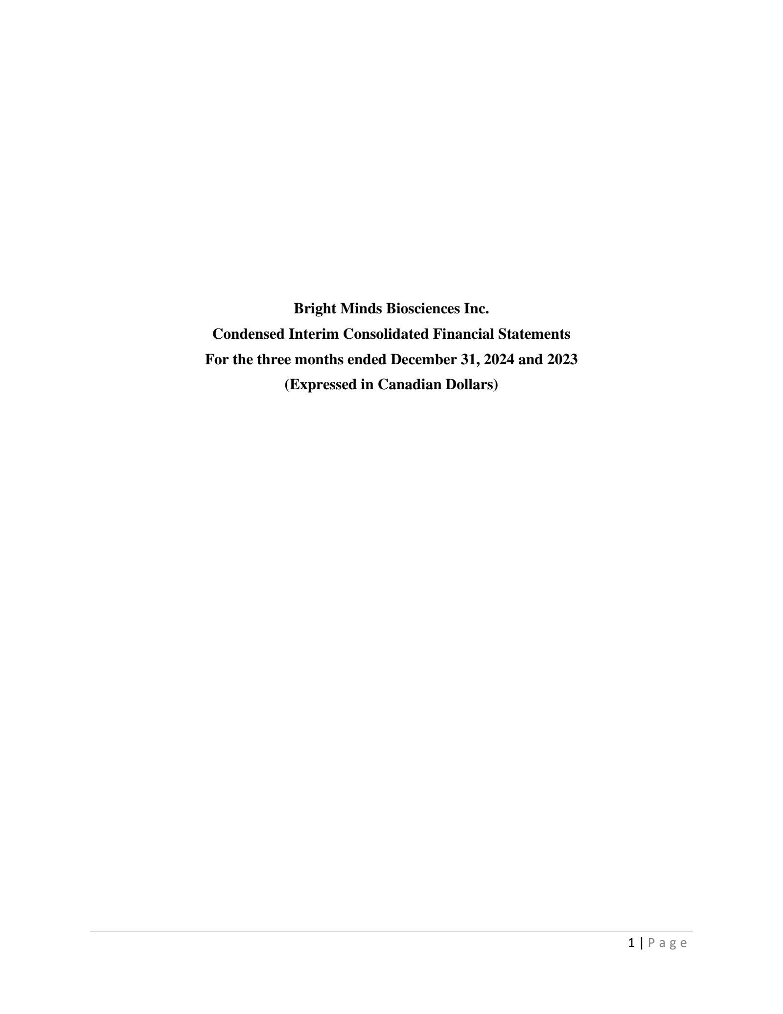 Bright Minds Biosciences' Q1 2025 Press Release