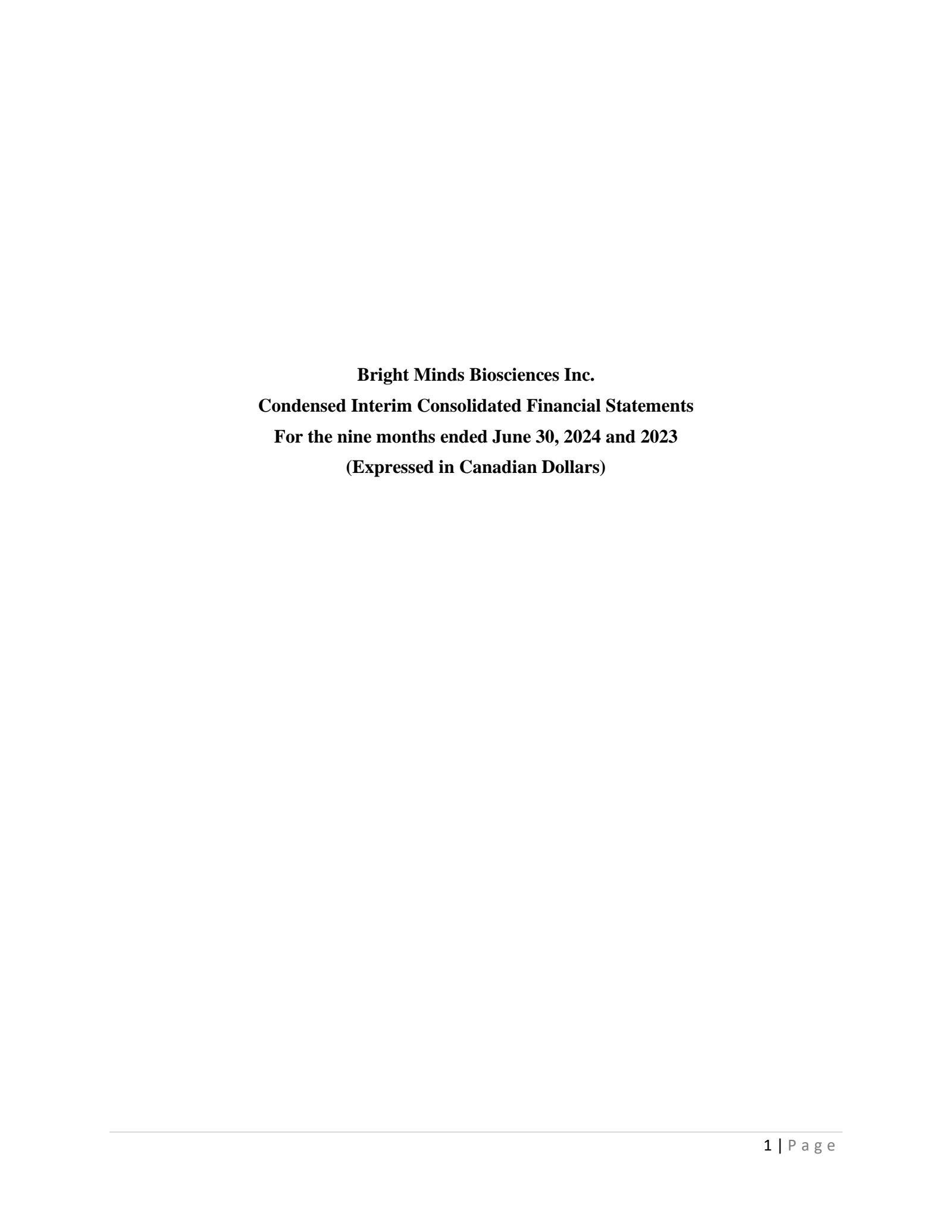 Bright Minds Biosciences' Q3 2024 Press Release