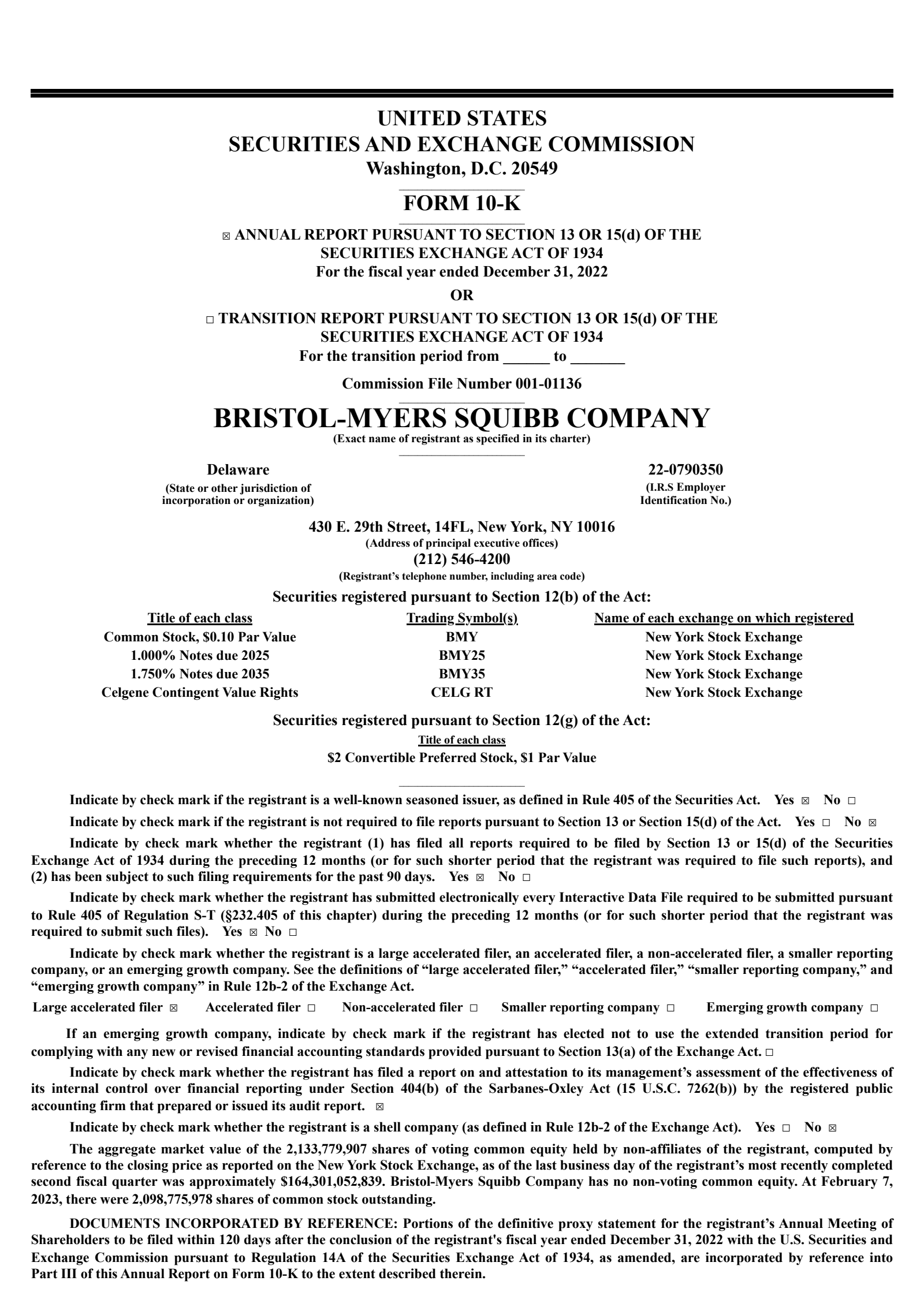 Bristol Myers Squibb's Q4 2022 Annual report