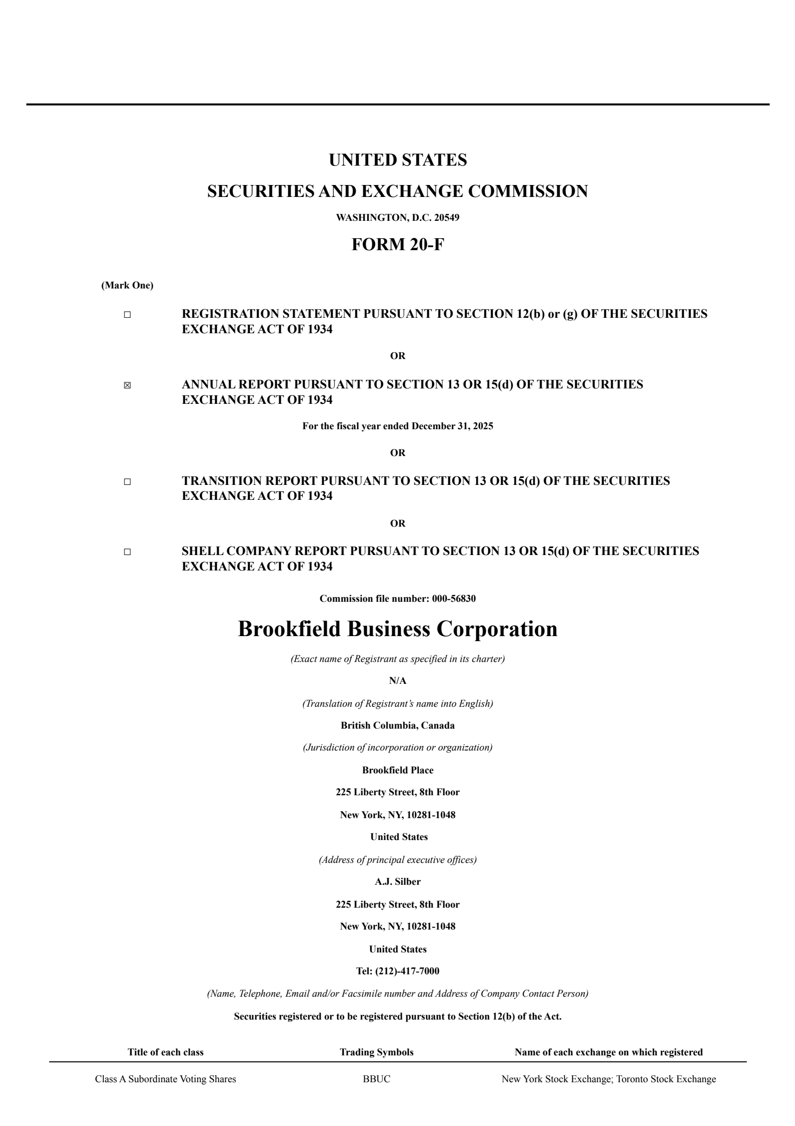 Brookfield Business Partners' Q4 2025 Annual report