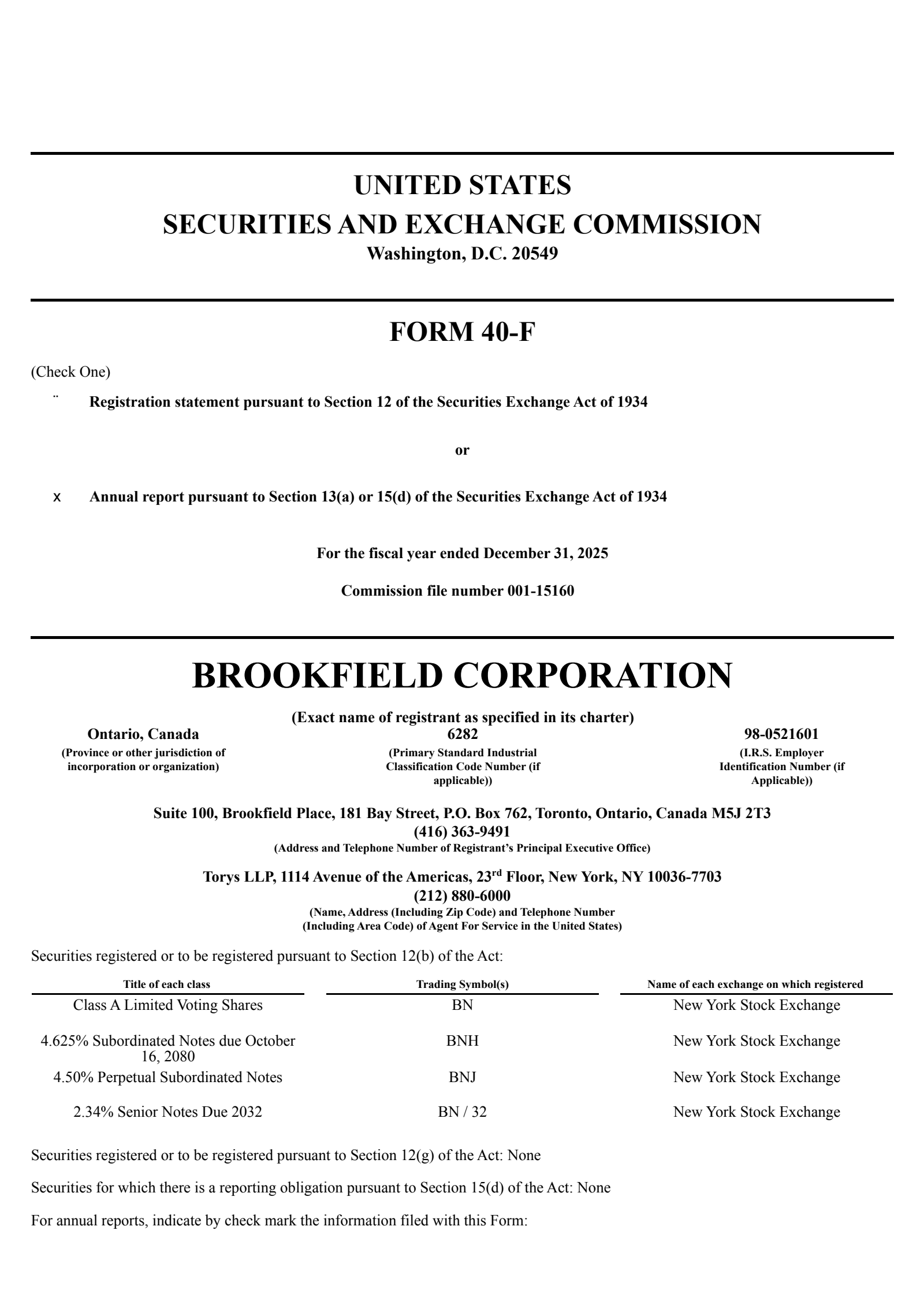 Brookfield's Q4 2025 Annual report