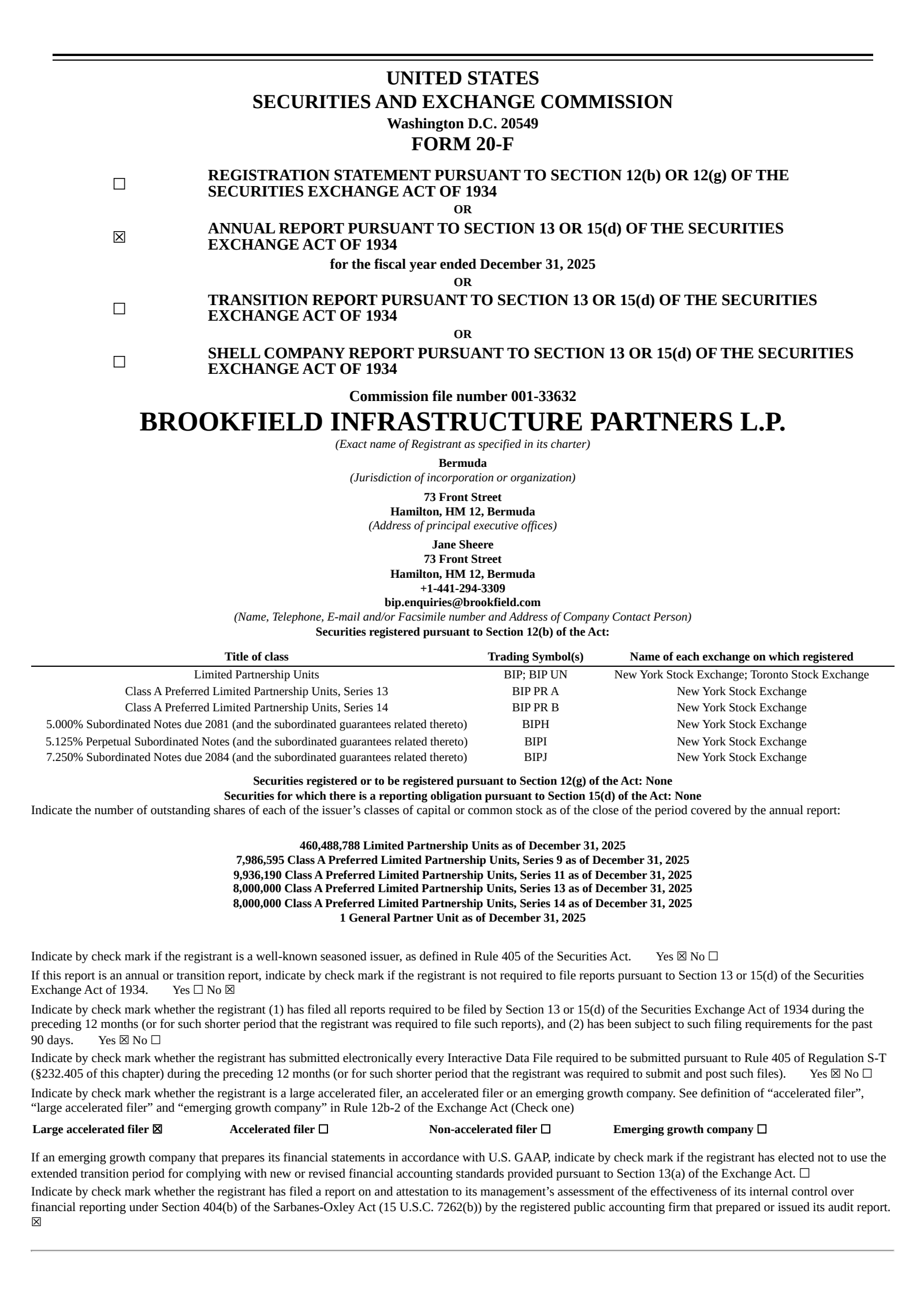 Brookfield Infrastructure Partners' Q4 2025 Annual report