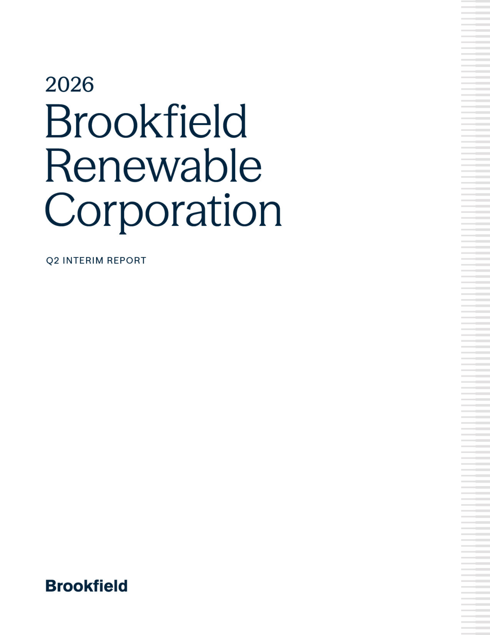 Brookfield Renewable's Q2 2026 Interim report