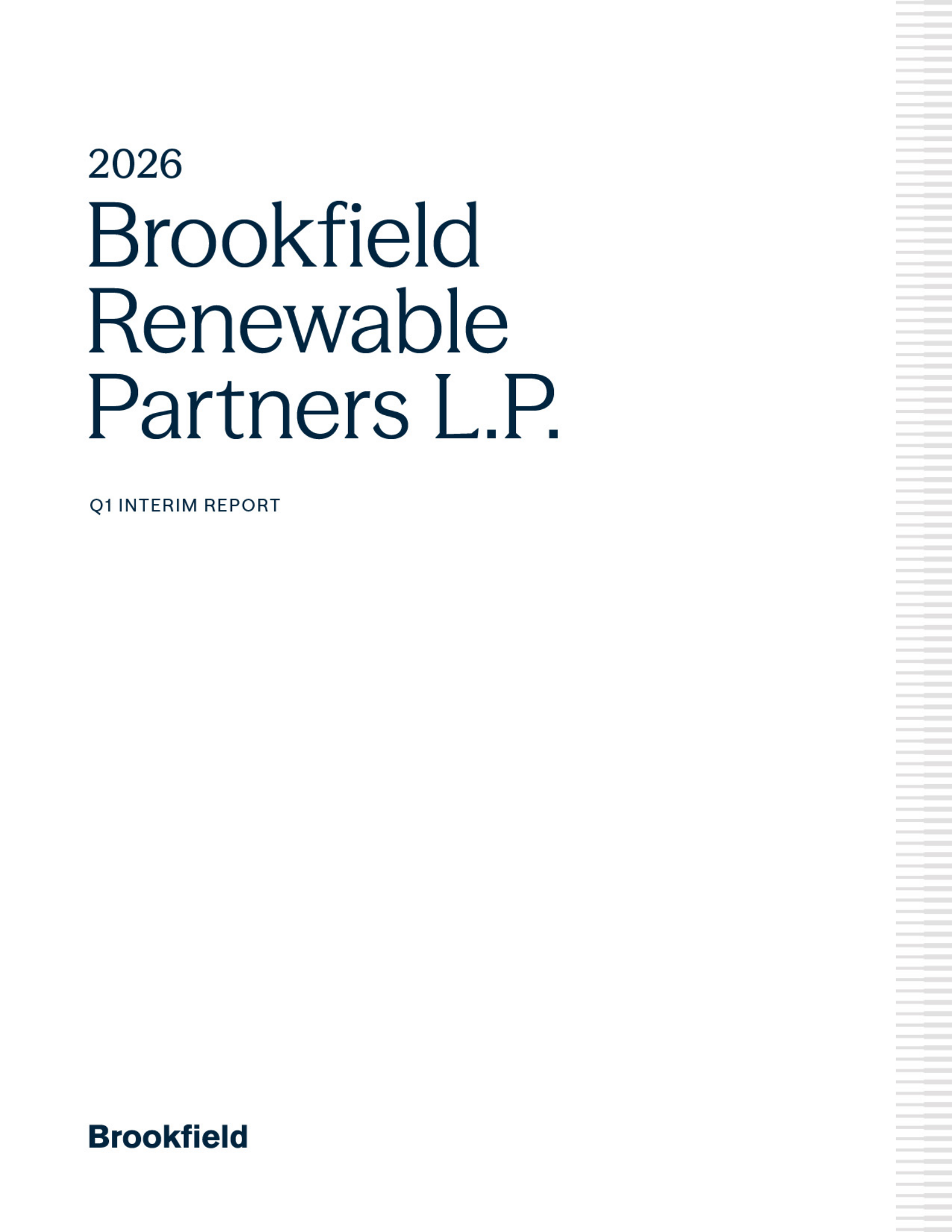 Brookfield Renewable Partners' Q1 2026 Interim report