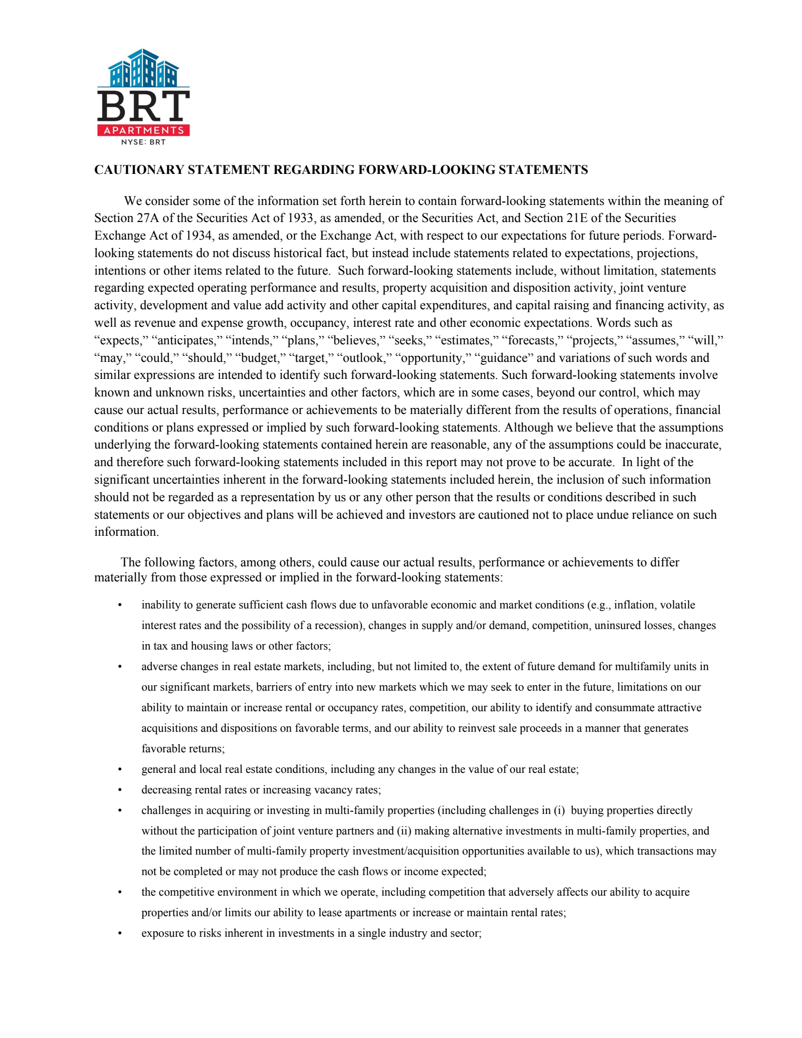 BRT Apartments' Q4 2025 Press Release
