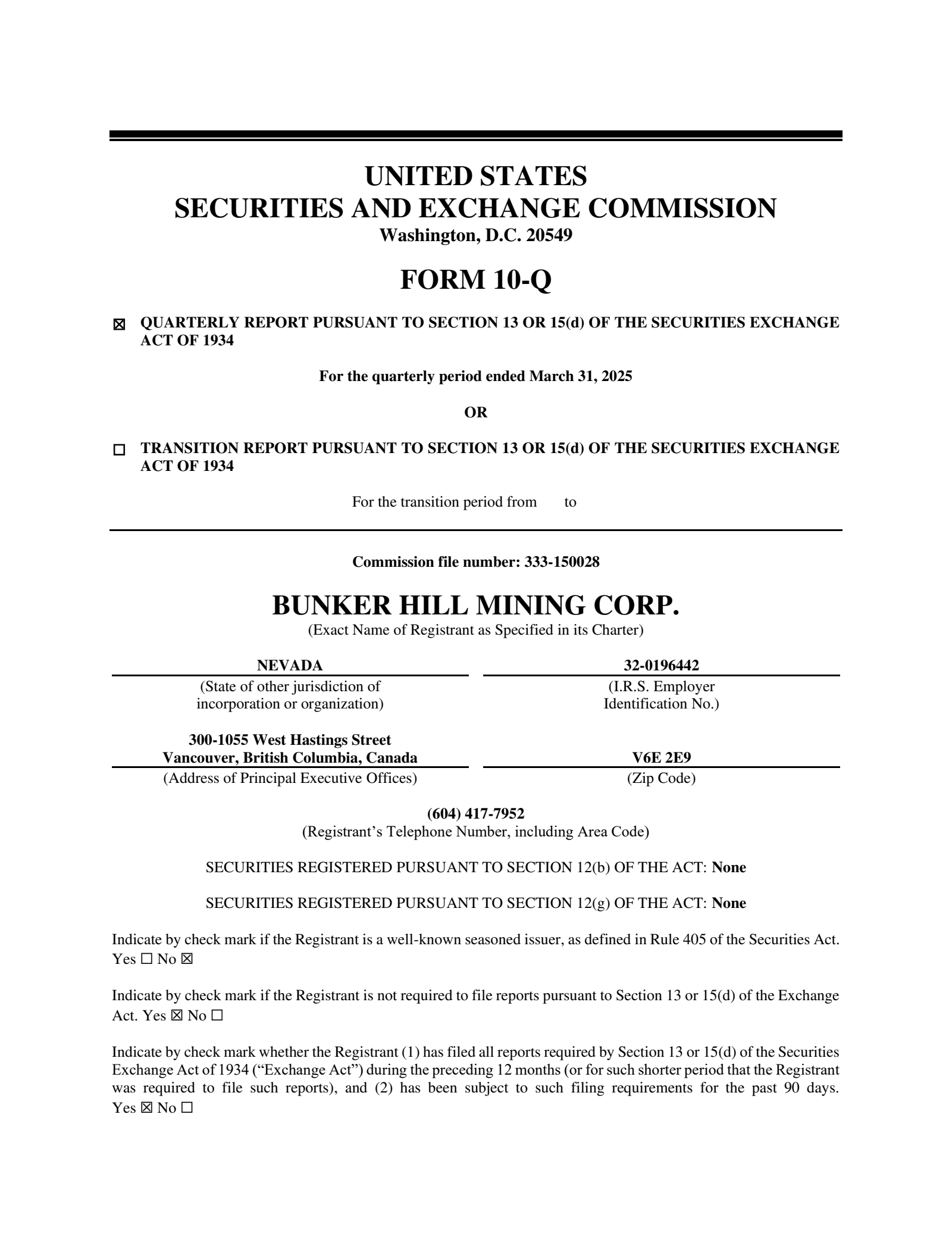 Liberty Silver's Q1 2025 Quarterly report
