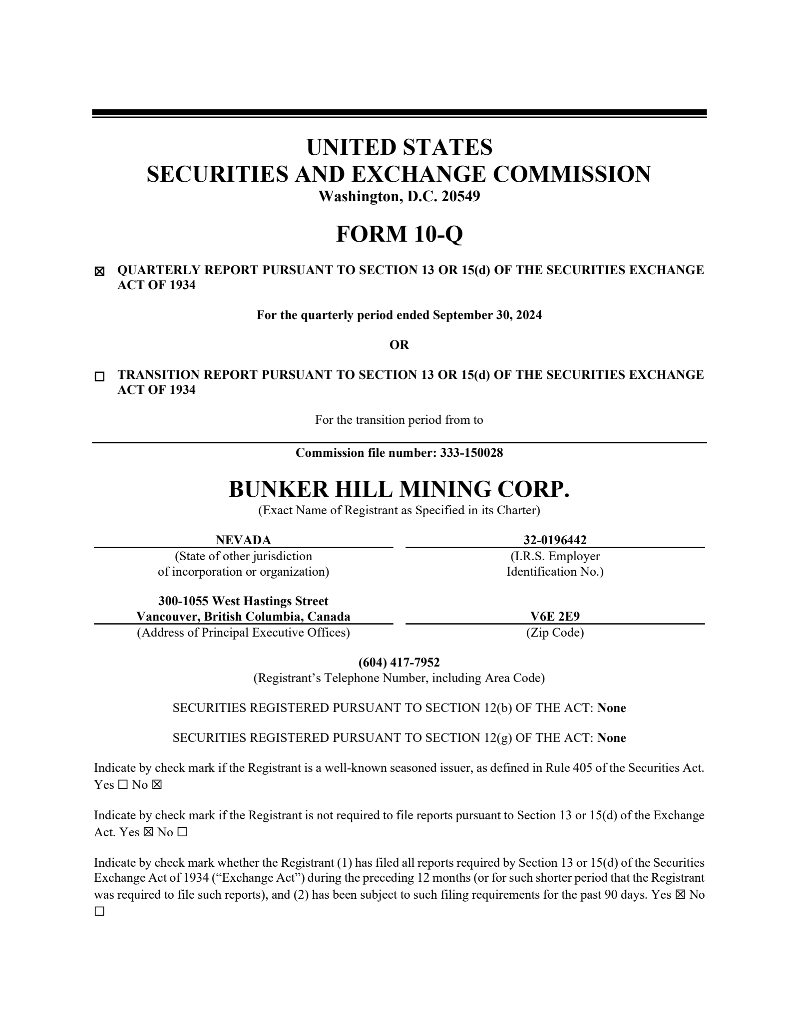 Liberty Silver's Q3 2024 Quarterly report