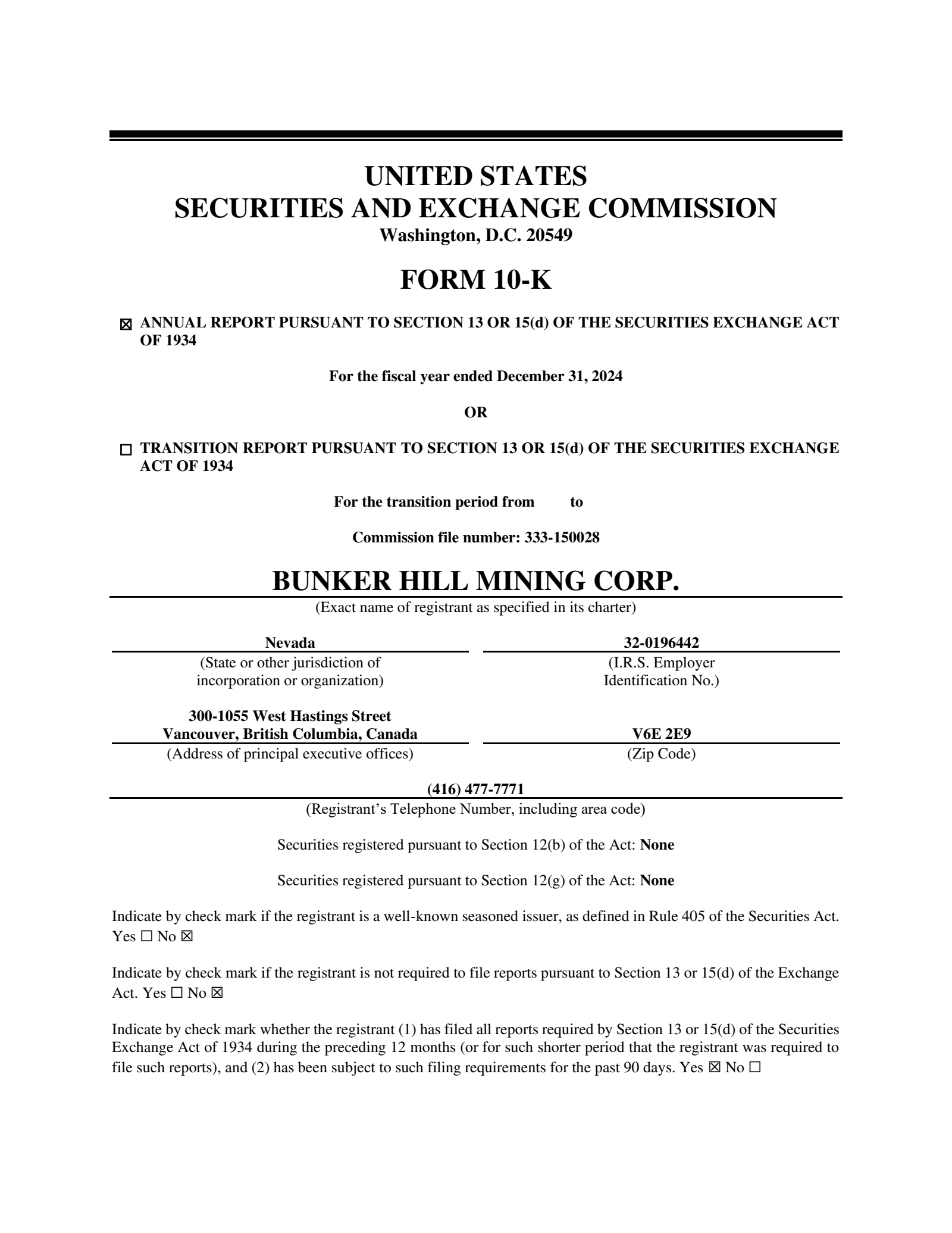 Liberty Silver's Q4 2024 Annual report