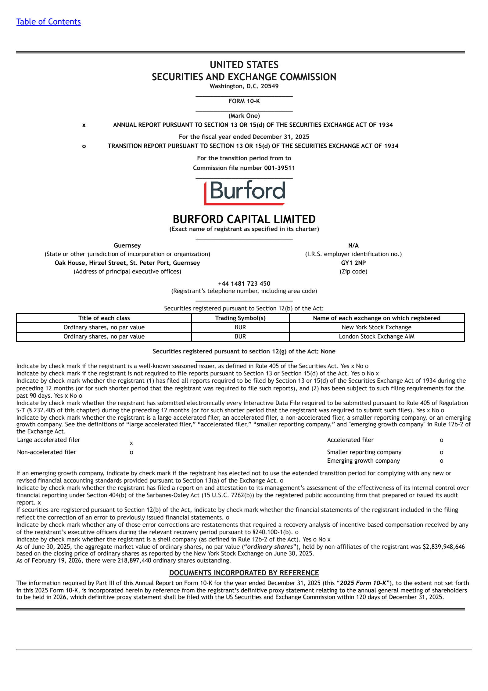 Burford Capital's Q4 2025 Annual report