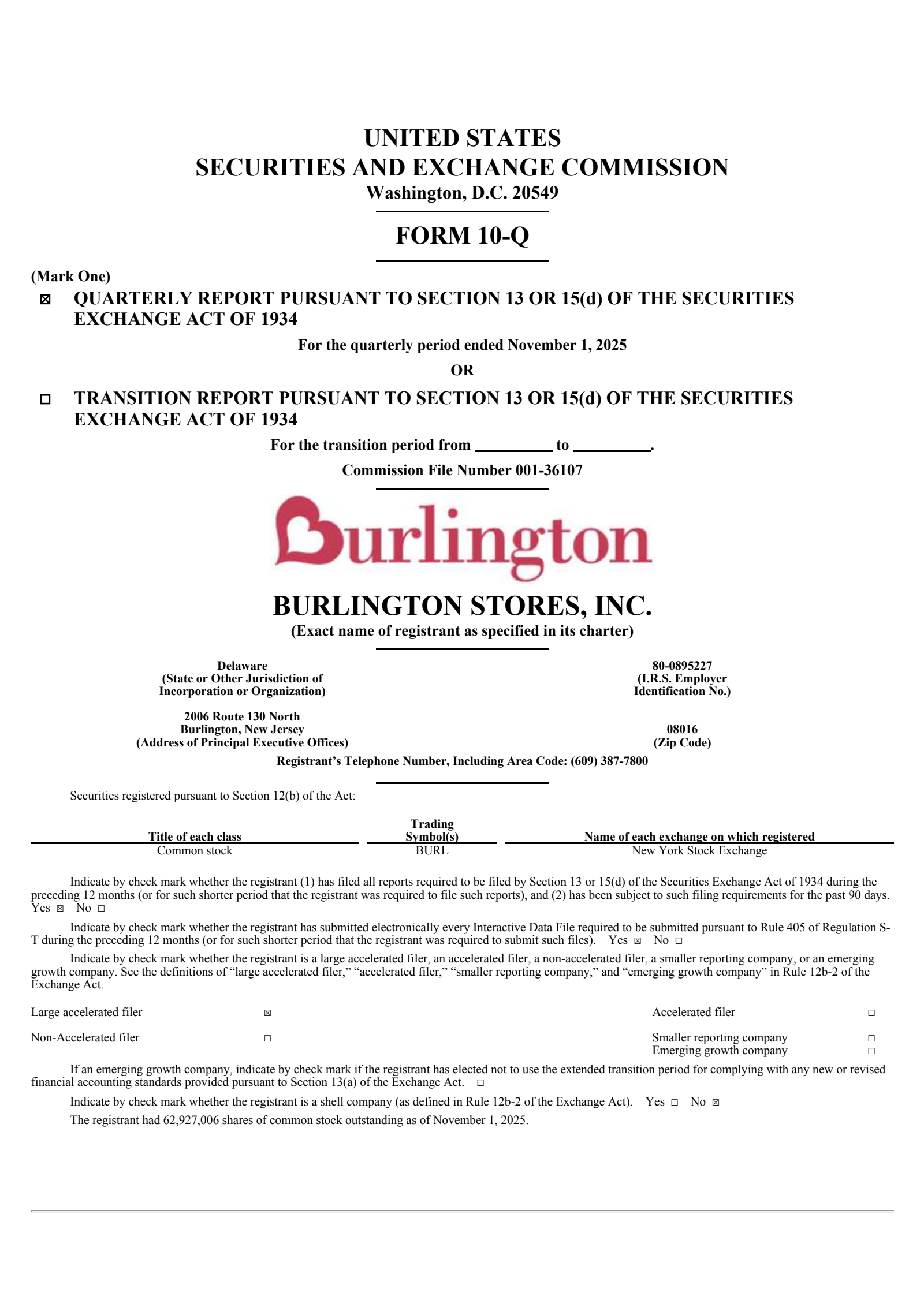 Burlington Stores' Q3 2026 Quarterly Report