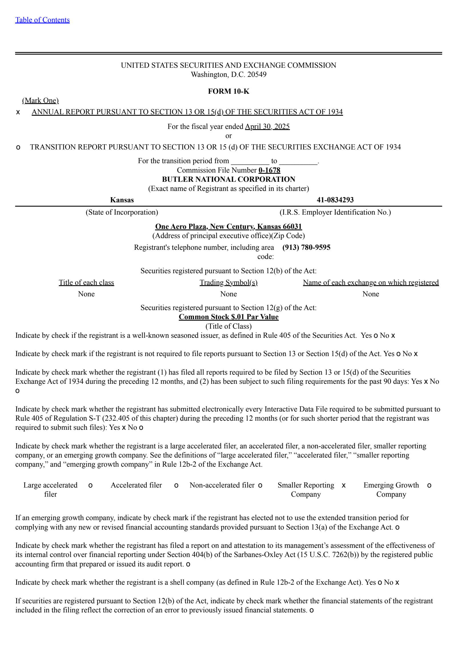 Butler National's Q4 2025 Annual report