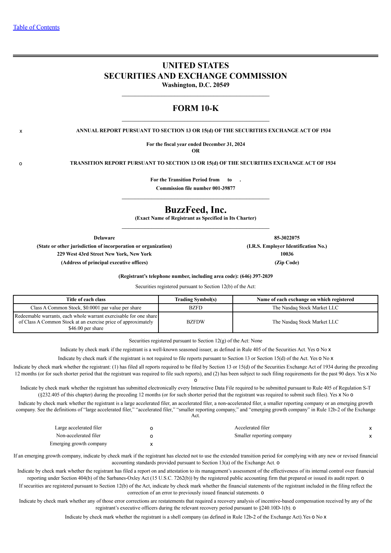 BuzzFeed's Q4 2024 Annual report
