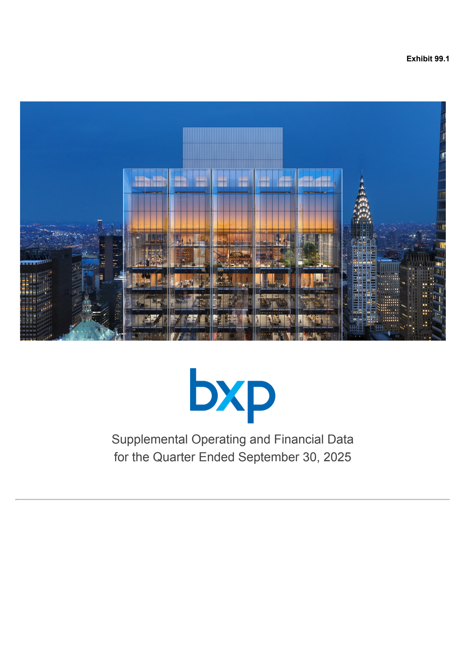 BXP's Q3 2025 Earnings Release