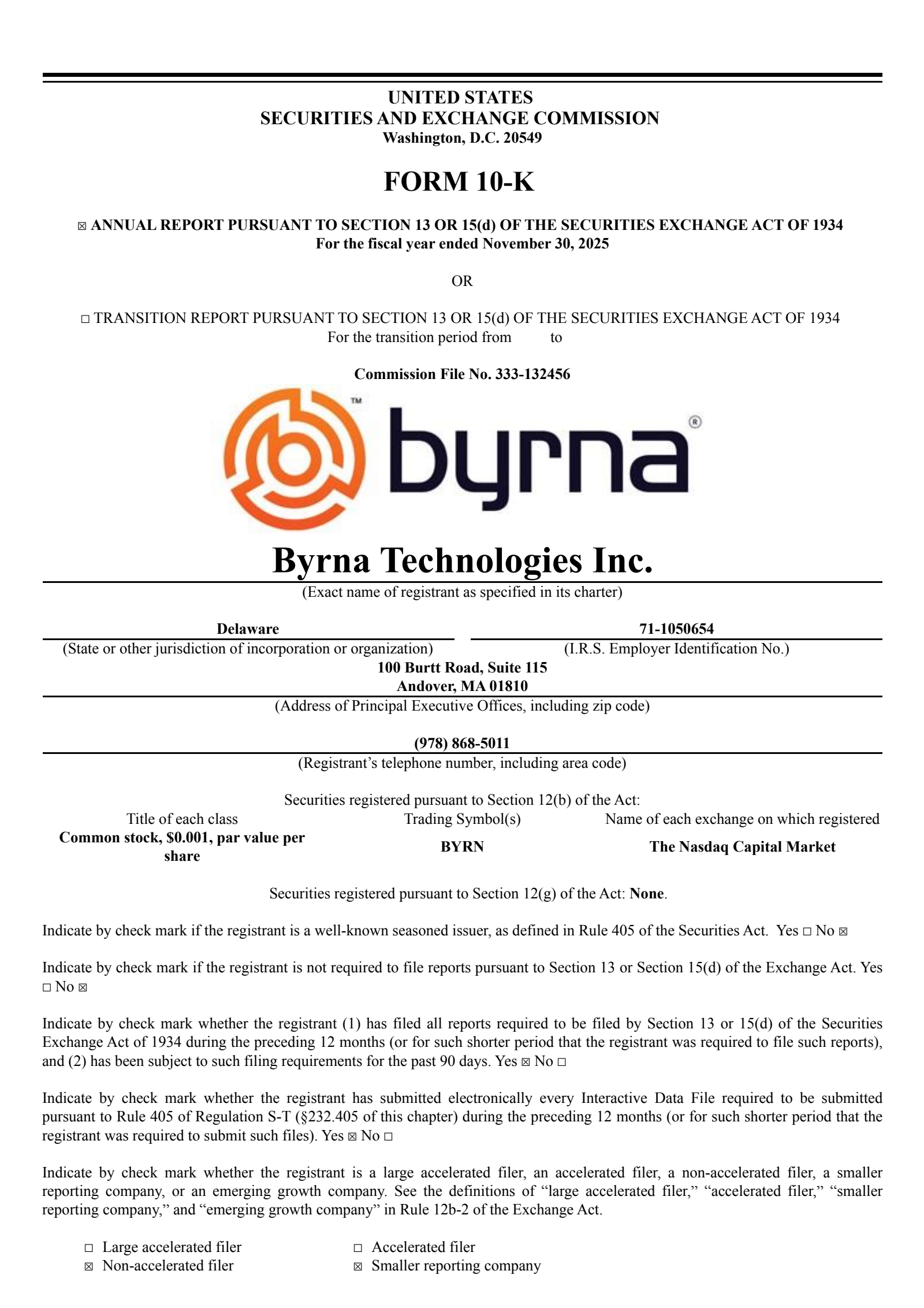 Byrna Technologies' Q4 2025 Annual report