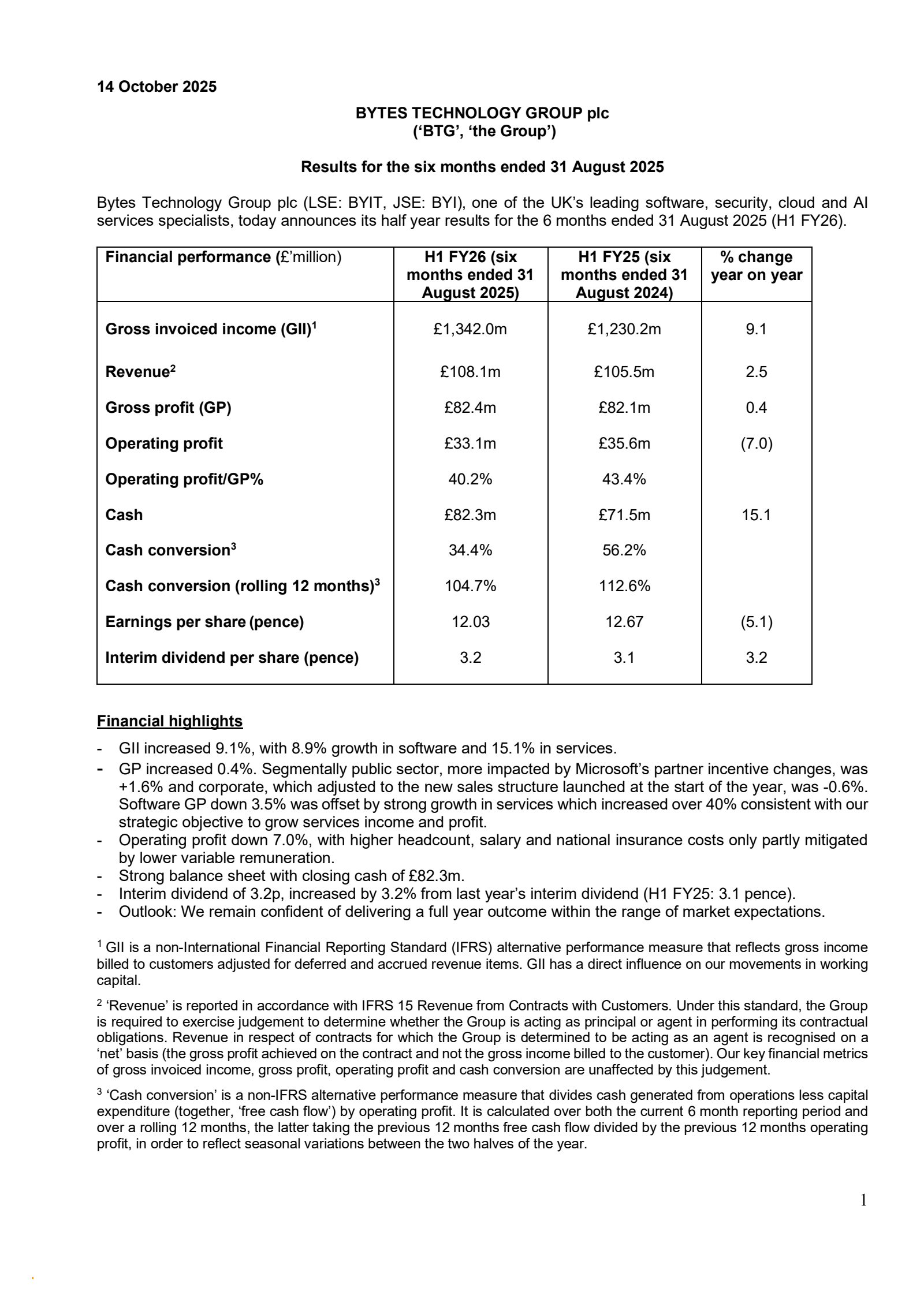 Bytes Technology Group's H1 2026 Interim Report
