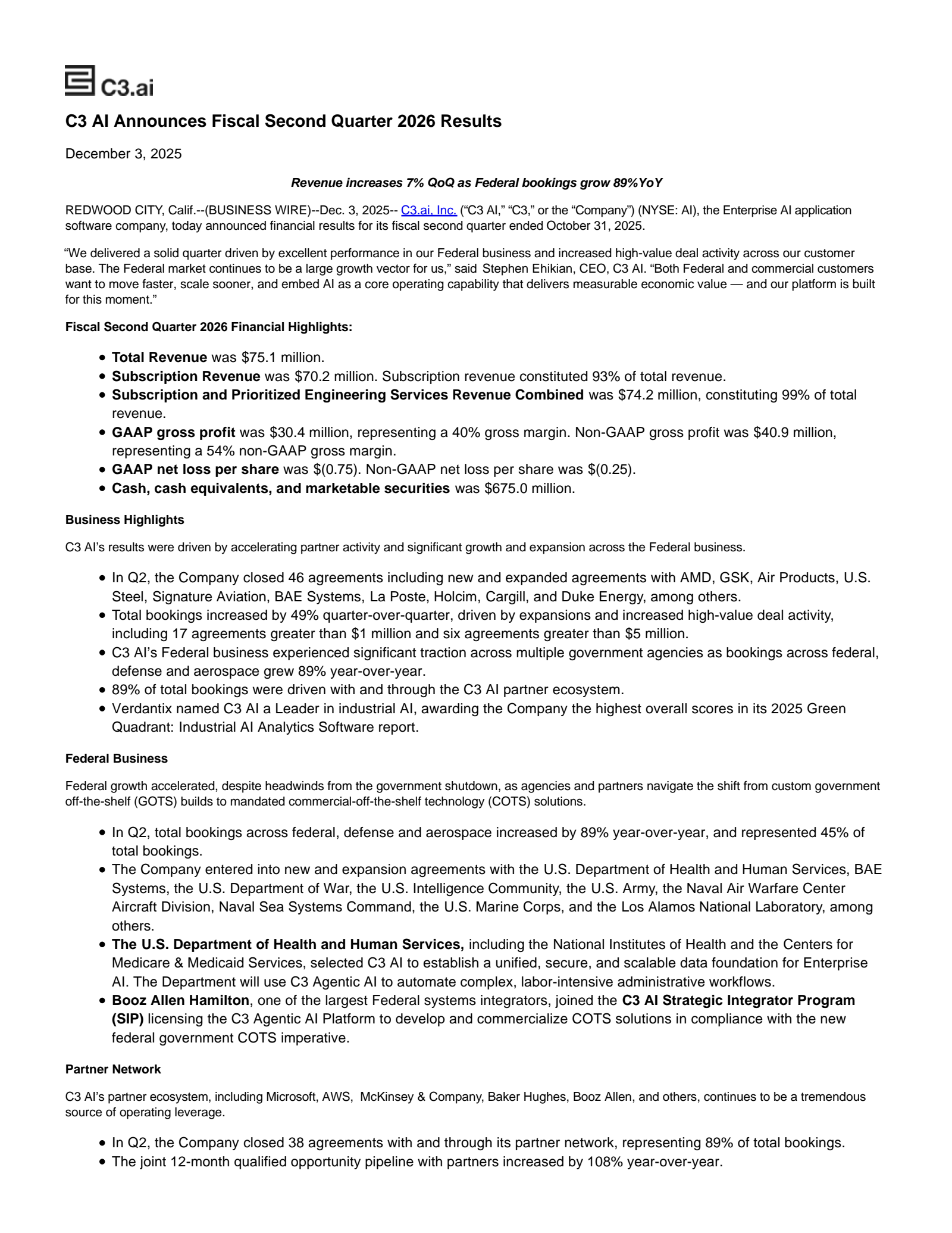 C3.ai's Q2 2026 Earnings Release