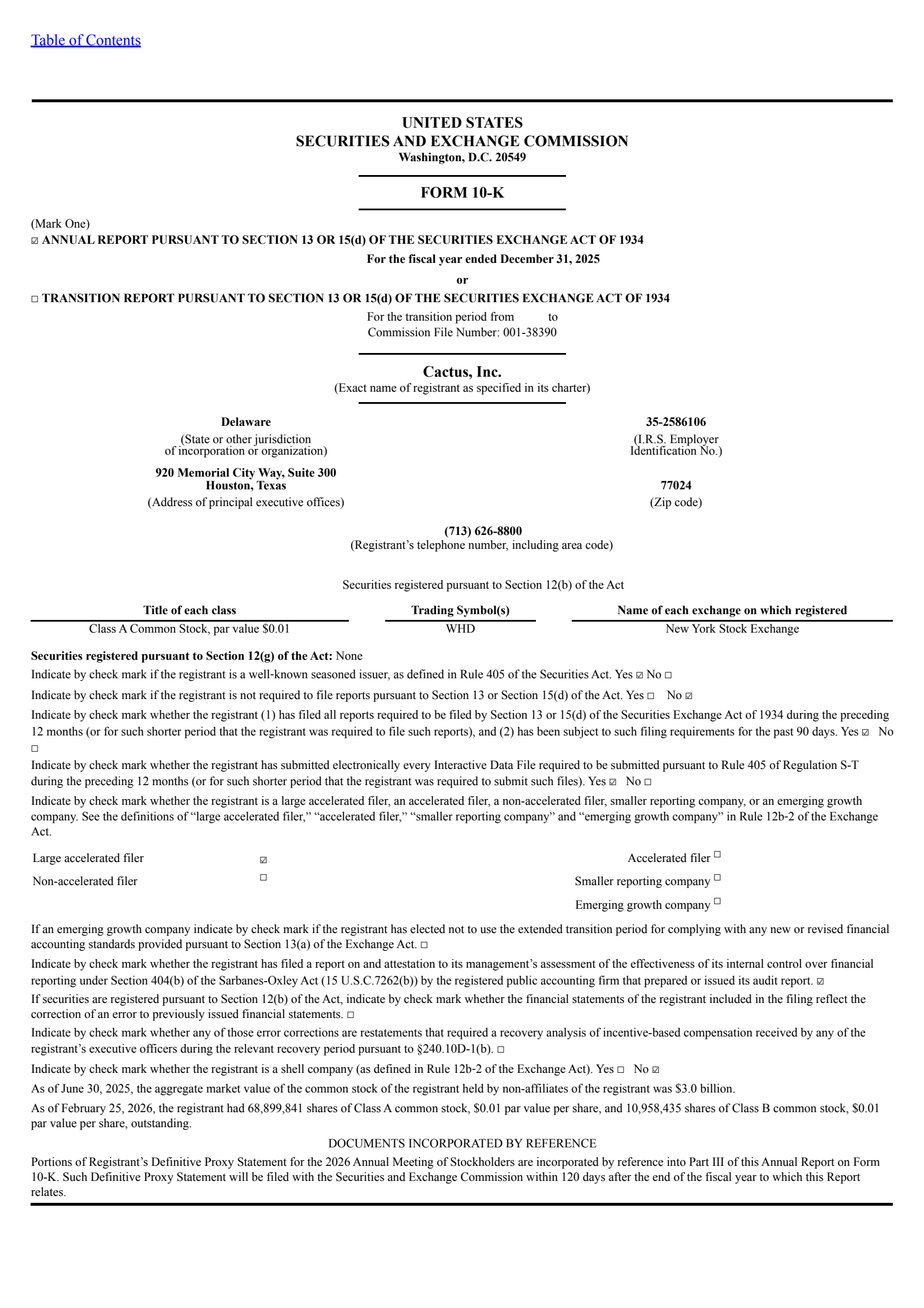 Cactus' Q4 2025 Annual report