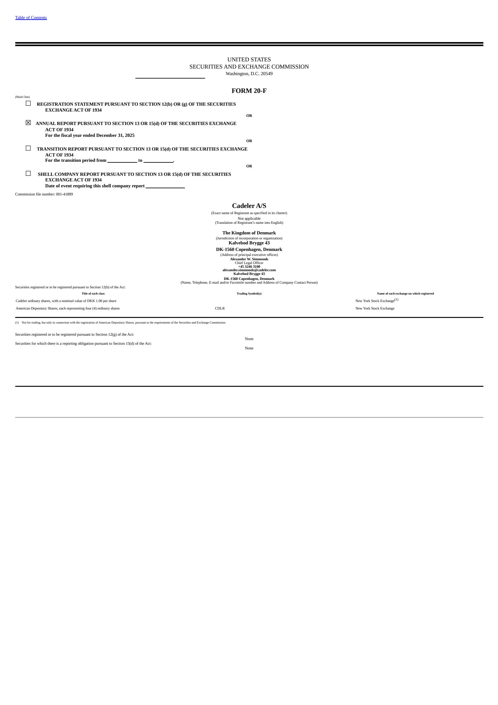 Cadeler A/S's H2 2025 Annual report