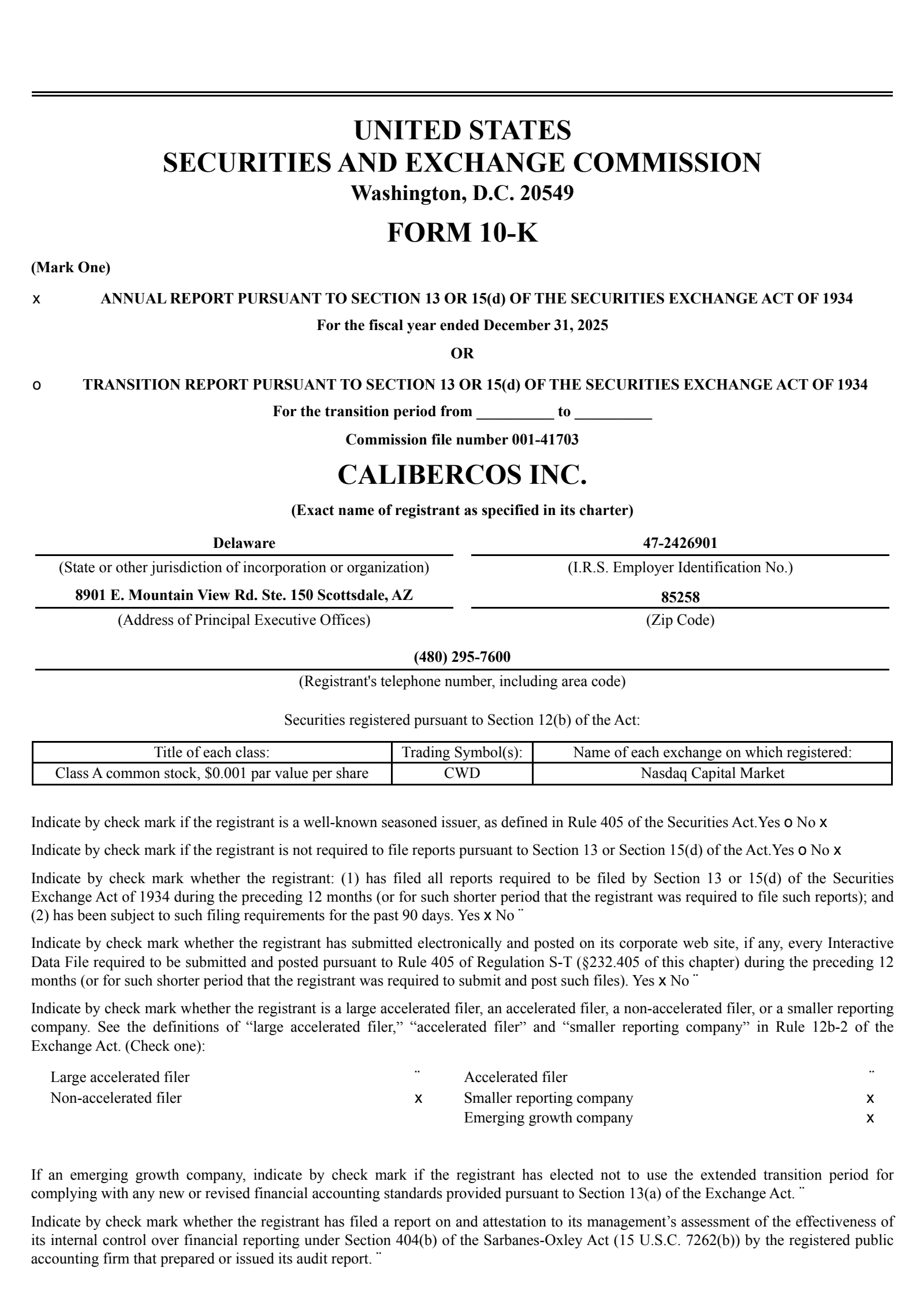 CaliberCos' Q4 2025 Annual report