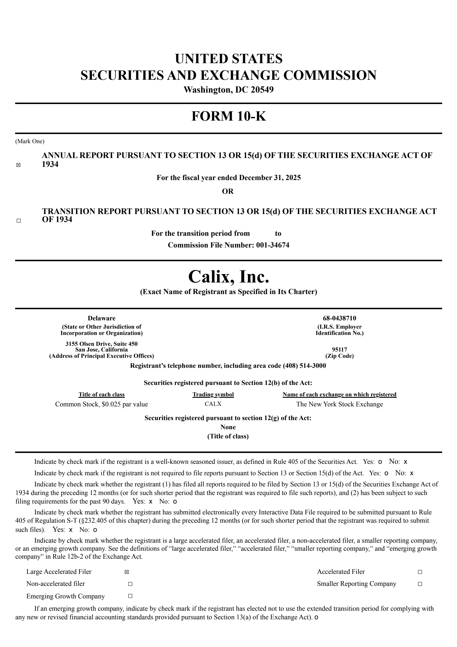 Calix's Q4 2025 Annual report