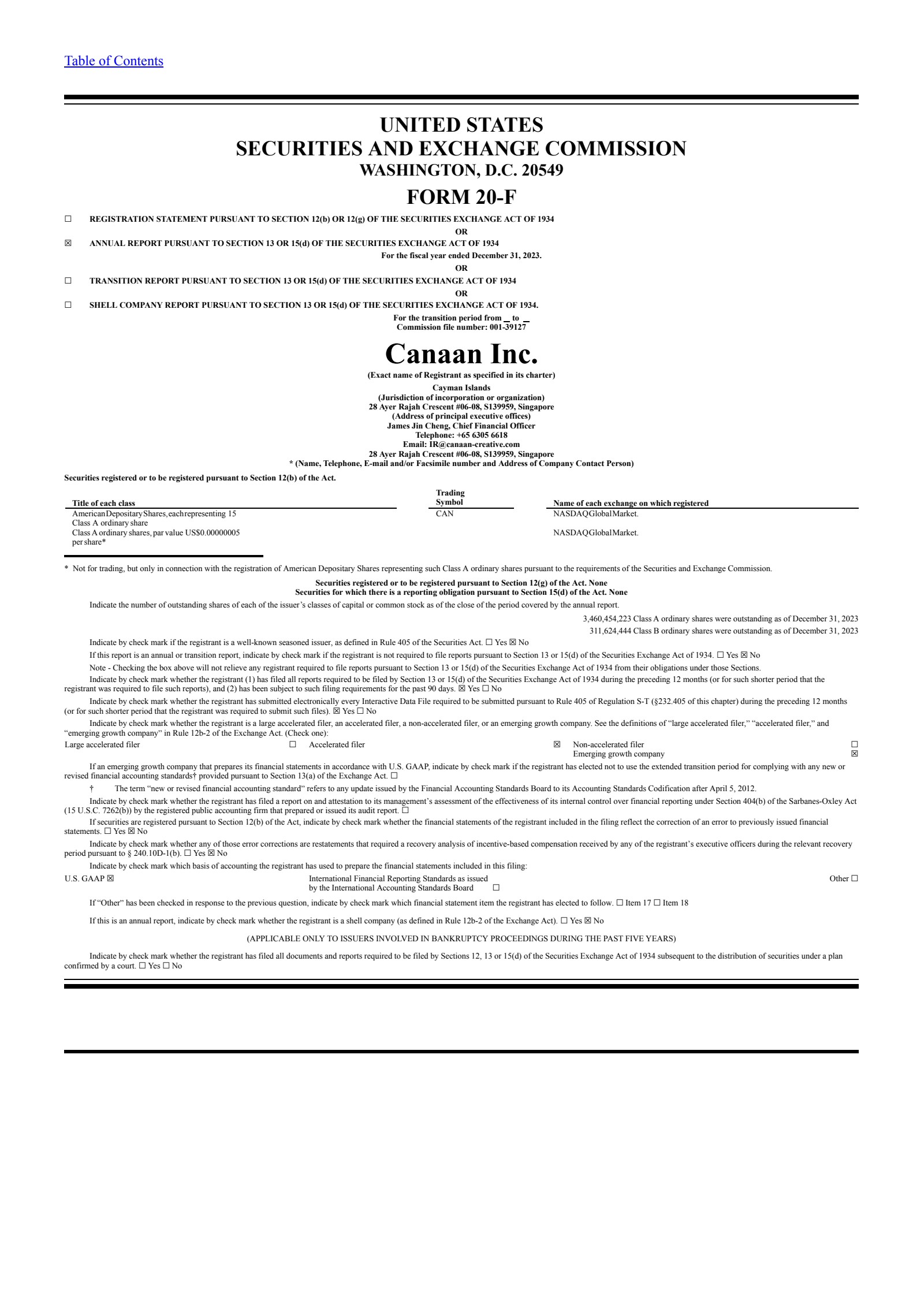 Canaan's Q4 2023 Annual Report